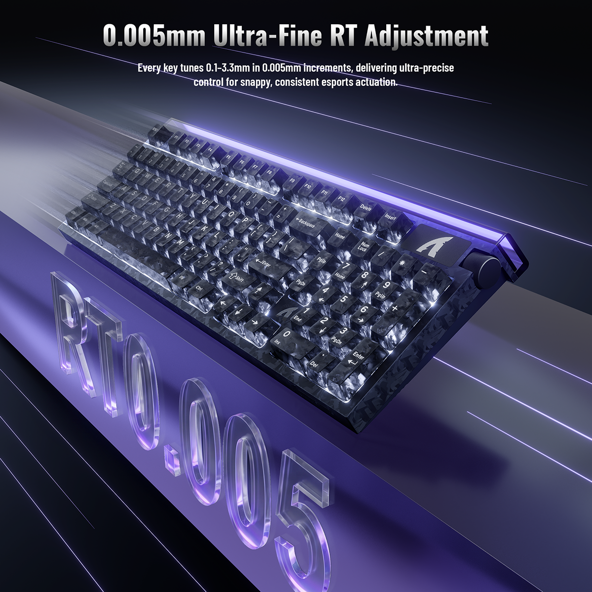 ATTACK SHARK R98 HE Carbonfaser-Kabelgebundene Tastatur mit schnellem Auslöser, magnetischem Schalter und C01 Ultra RGB Spiralkabel