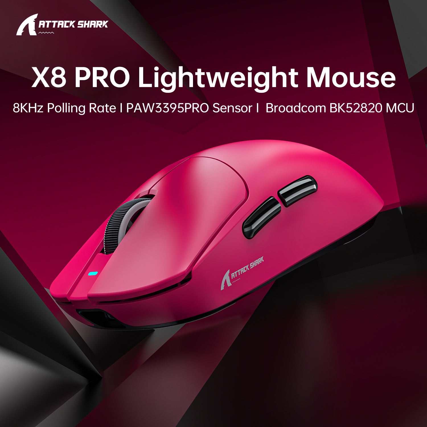 ATTACK SHARK X8PRO Kabellose Tri-Mode-Gaming-Maus, 40.000 DPI, ultraleicht