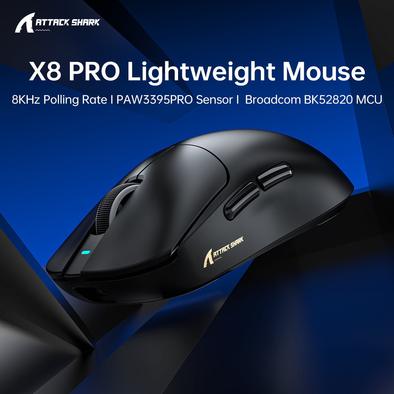 ATTACK SHARK X8PRO Kabellose Tri-Mode-Gaming-Maus, 40.000 DPI, ultraleicht