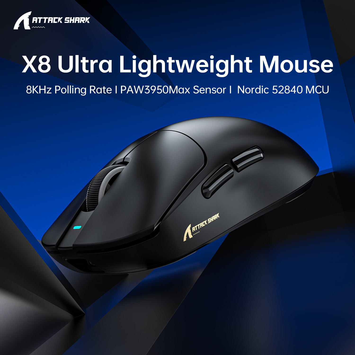 ATTACK SHARK X8 Ultra Tri-Mode Kabellose Gaming-Maus mit C06 Ultra-Kabel
