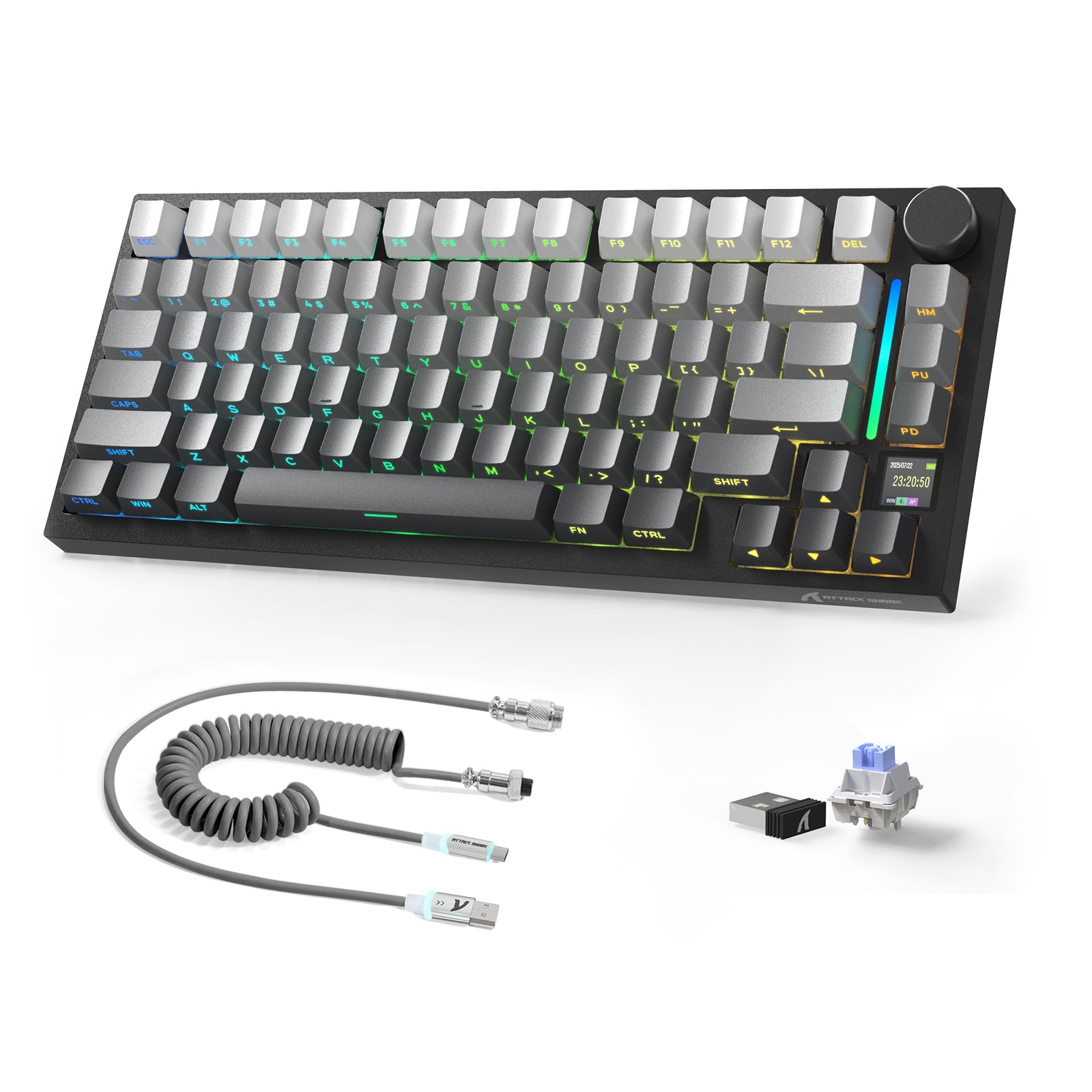 ATTACK SHARK X820ULTRA Mechanische Tastatur mit C01ULTRA Spiralkabel
