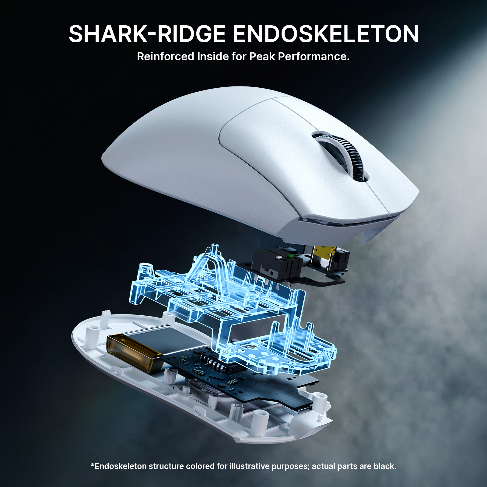 ATTACK SHARK V8 Ultra-Leichte Ergonomische Kabellose Gaming-Maus