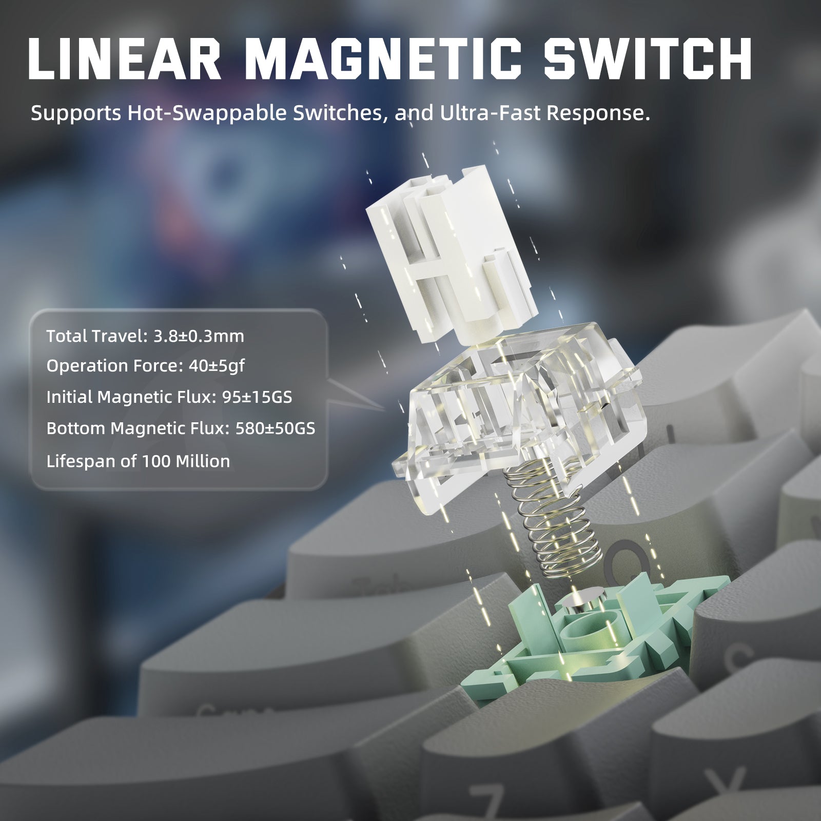 X68PRO HE Linear Magnetic Switch Detail, Supports Hot-Swappable