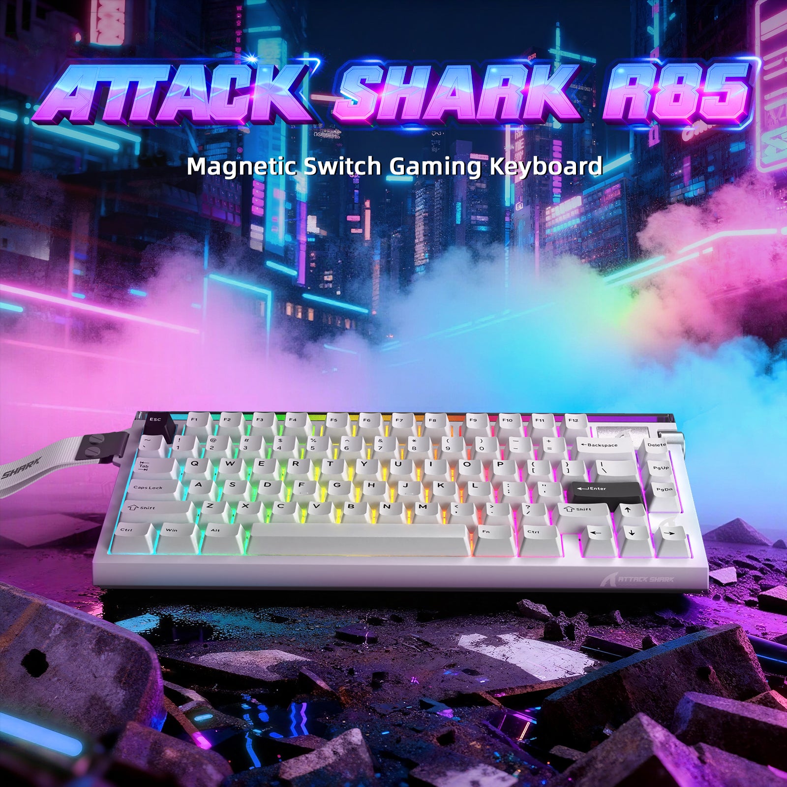 ATTACK SHARK R85 HE Rapid Trigger Tastatur mit C01ULTRA LED Kabel