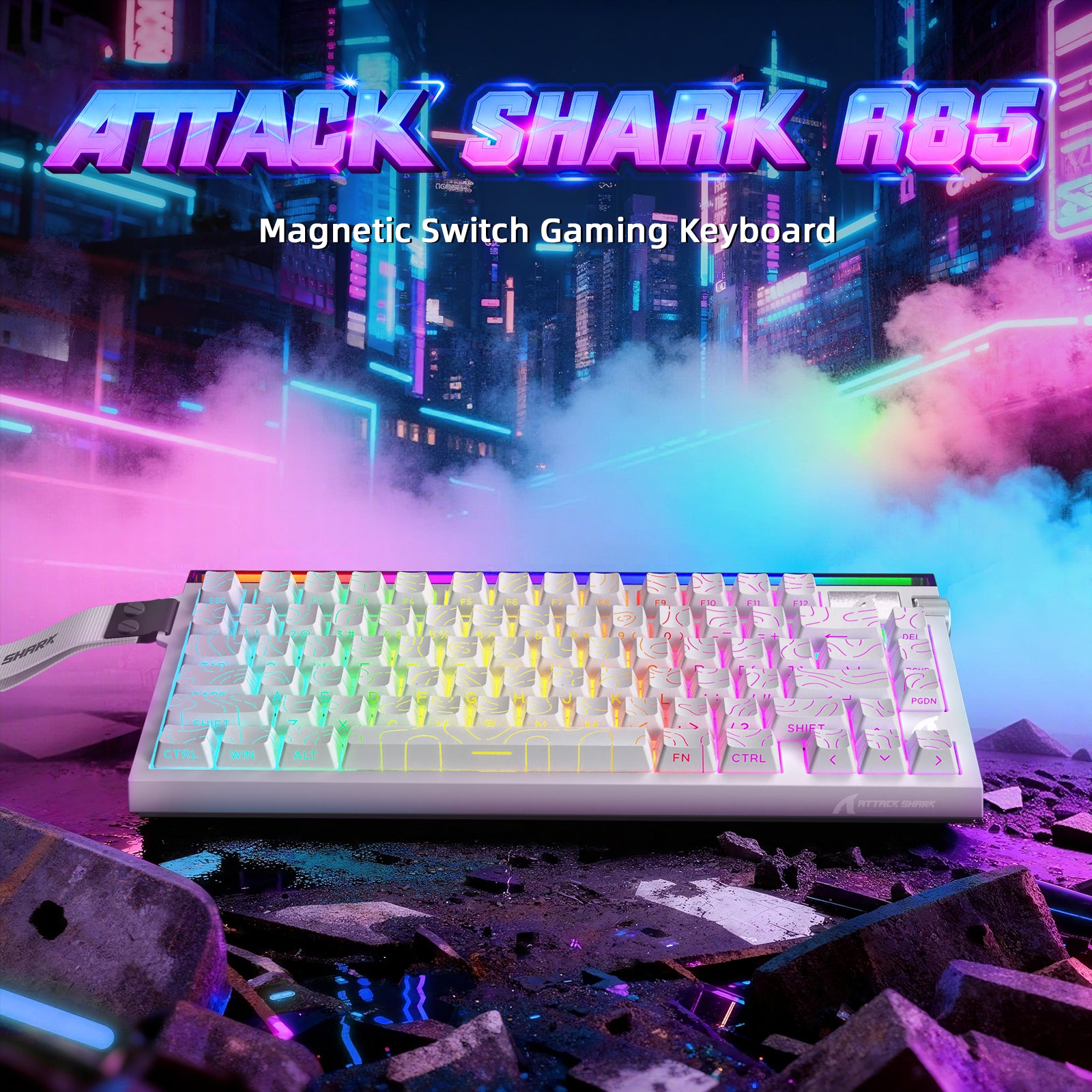 ATTACK SHARK R85 HE Rapid Trigger Tastatur mit C01ULTRA LED Kabel