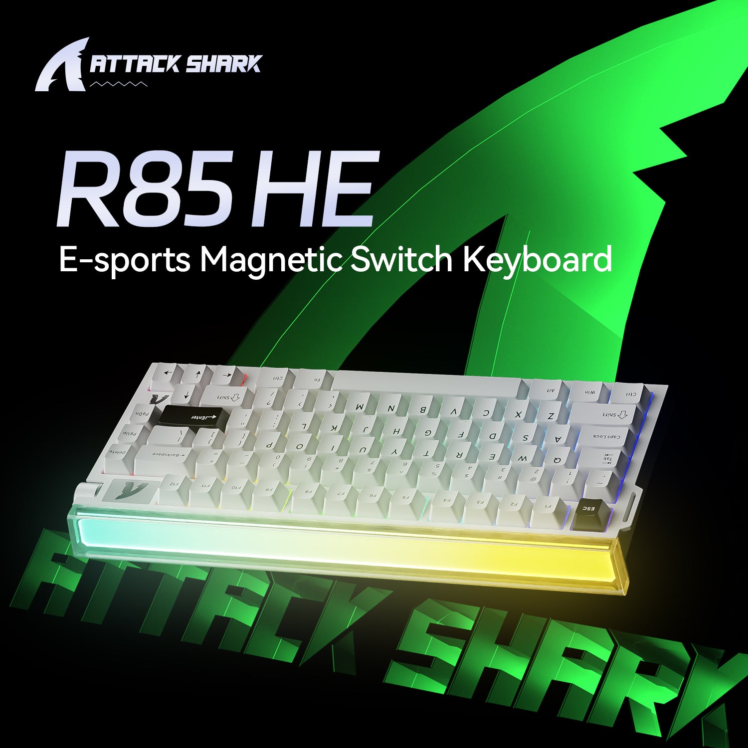 ATTACK SHARK R85 HE Rapid Trigger-Tastatur mit Magnetschalter und benutzerdefinierter Leuchtbox