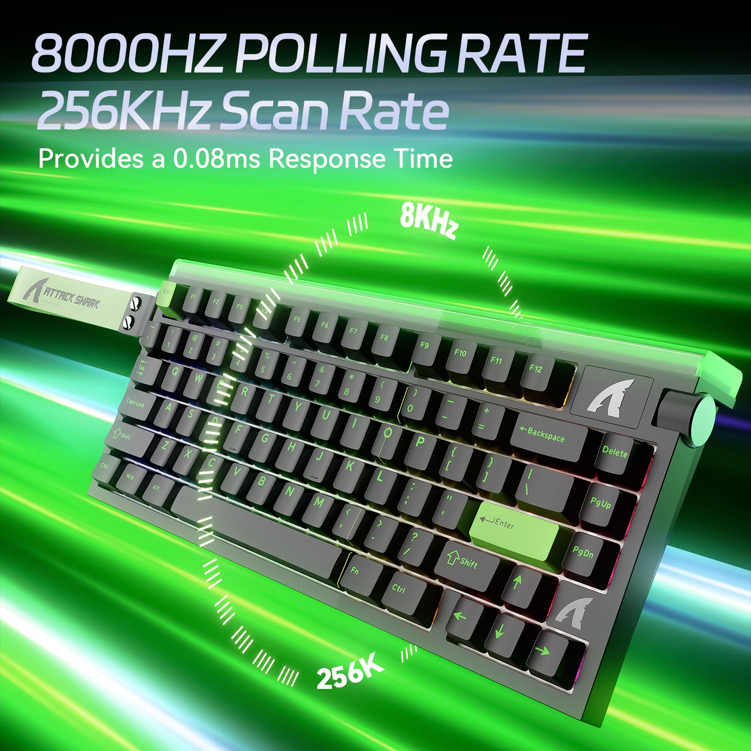 ATTACK SHARK R85 HE Rapid Trigger-Tastatur mit Magnetschalter und benutzerdefinierter Leuchtbox