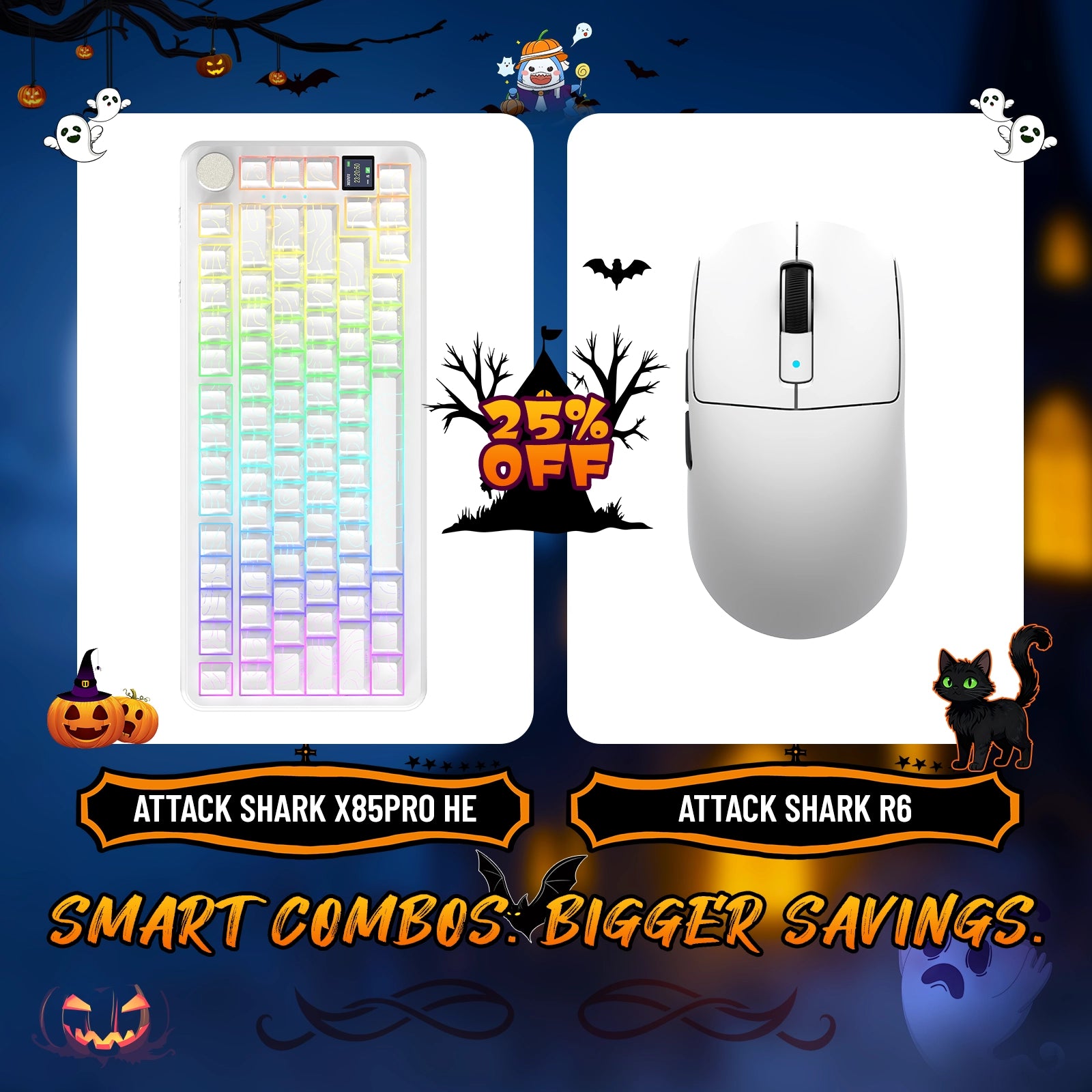 ATTACK SHARK X85PRO Tri-mode Gasket Mechanical Keyboard + R6 Wireless Gaming Mouse Bundle