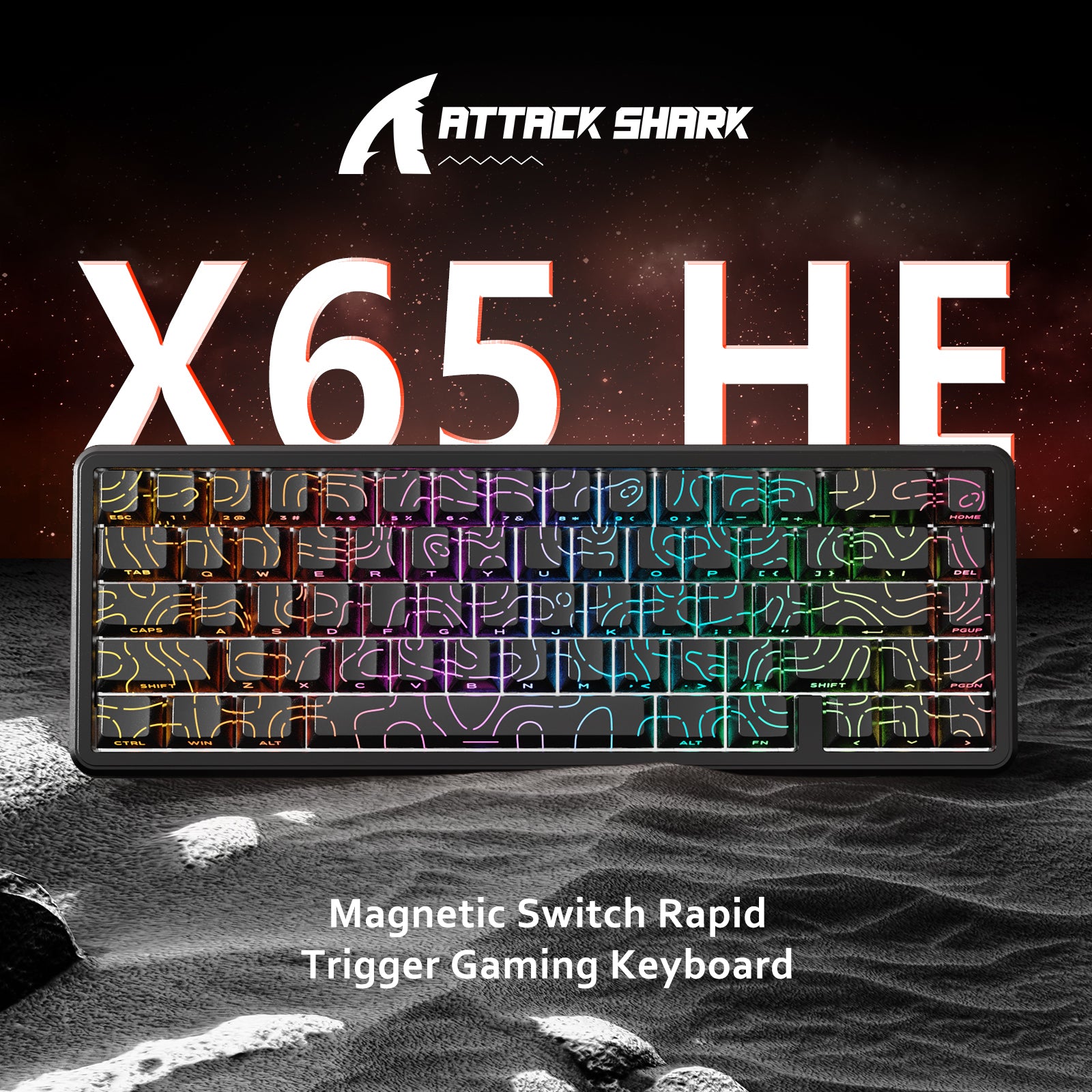 ATTACK SHARK X65 HE Magnetschalter Rapid Trigger-Tastatur