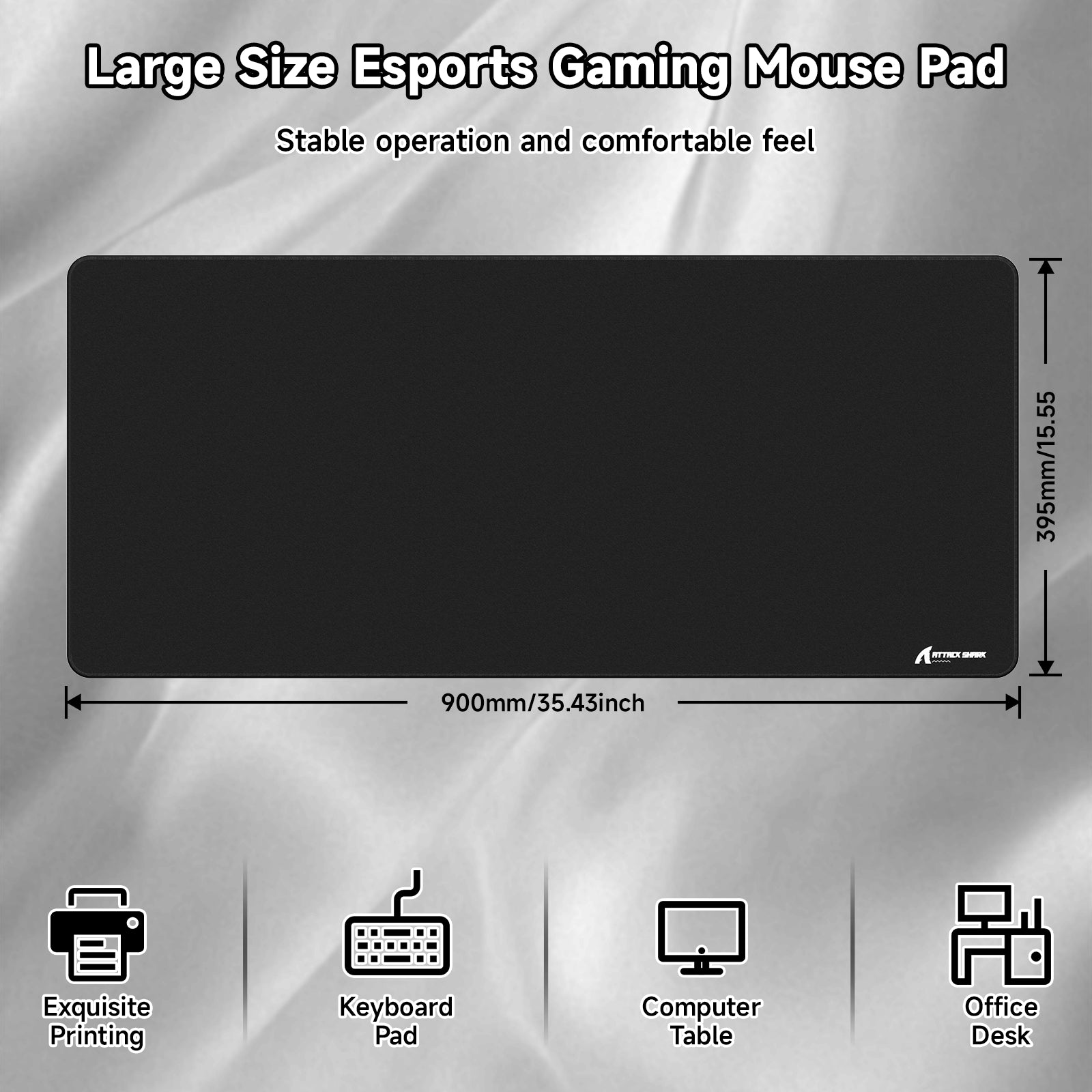 ATTACK SHARK CM02PRO eSport Gaming-Mauspad (900x400x4 MM)