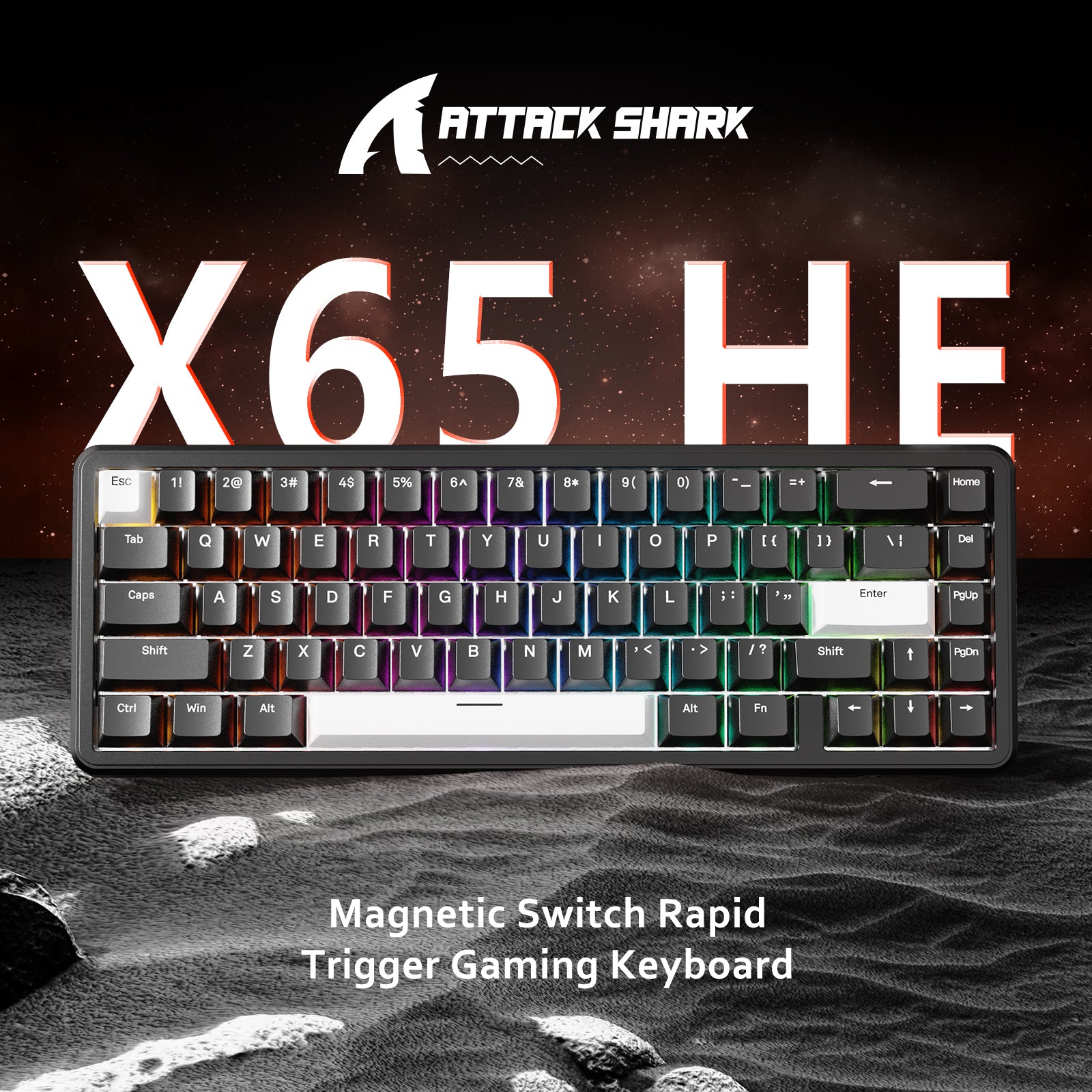 ATTACK SHARK X65 HE keyboard with RGB and Rapid Trigger