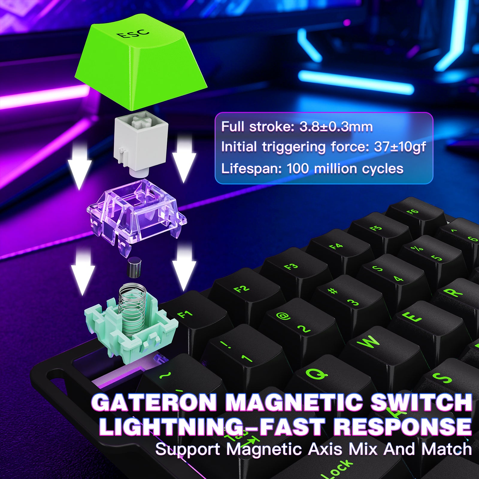 ATTACK SHARK M36 HE Einhand-Magnettastatur mit Schalter