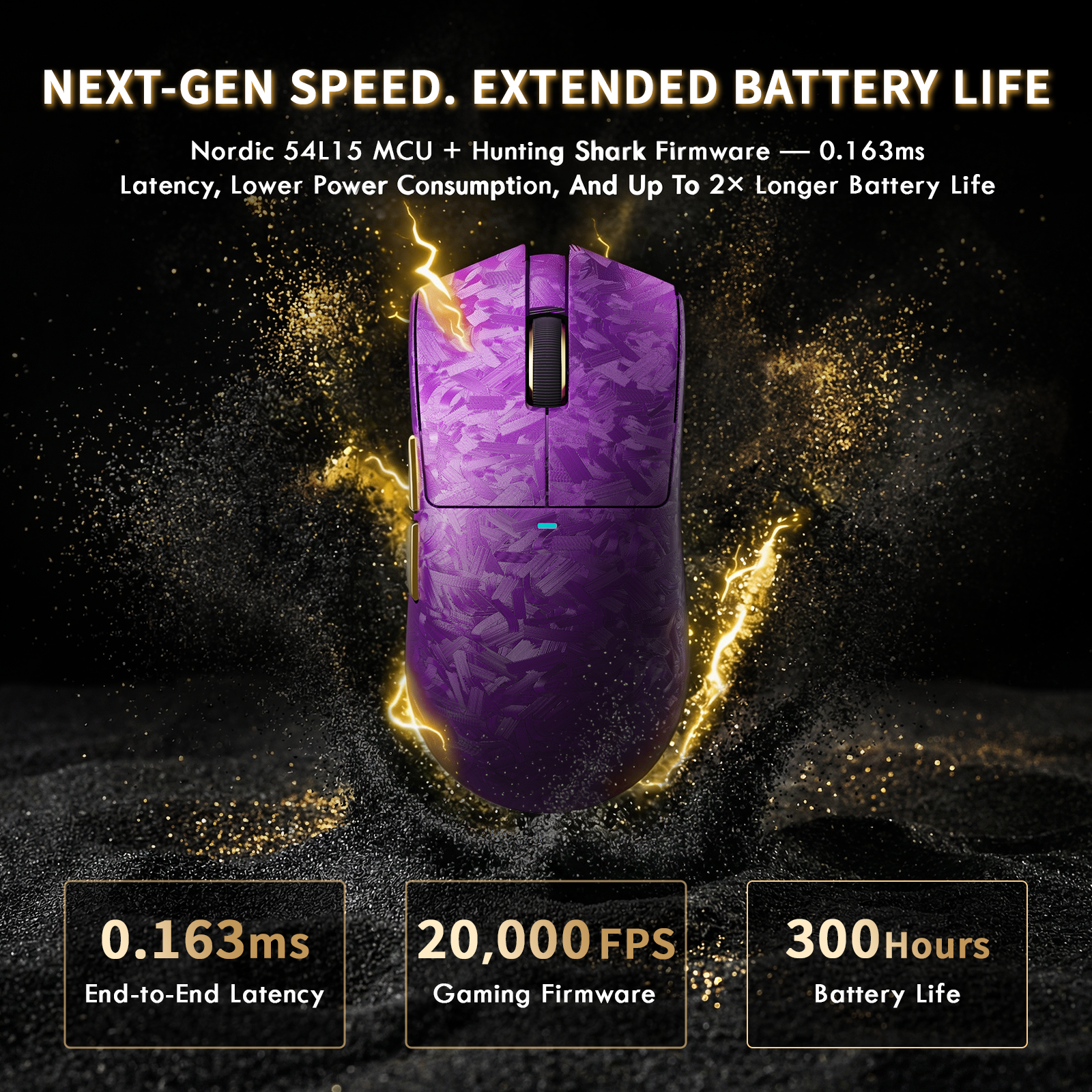 ATTACK SHARK X11 ULTRA Carbonfaser Kabellose Gaming-Maus mit C06 Ultra LED-Kabel