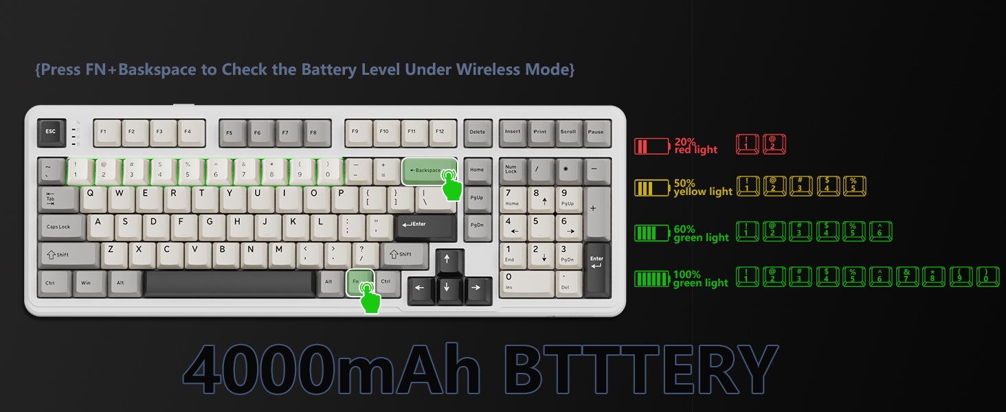ATTACK SHARK X98 Kabellose mechanische Tastatur in voller Größe