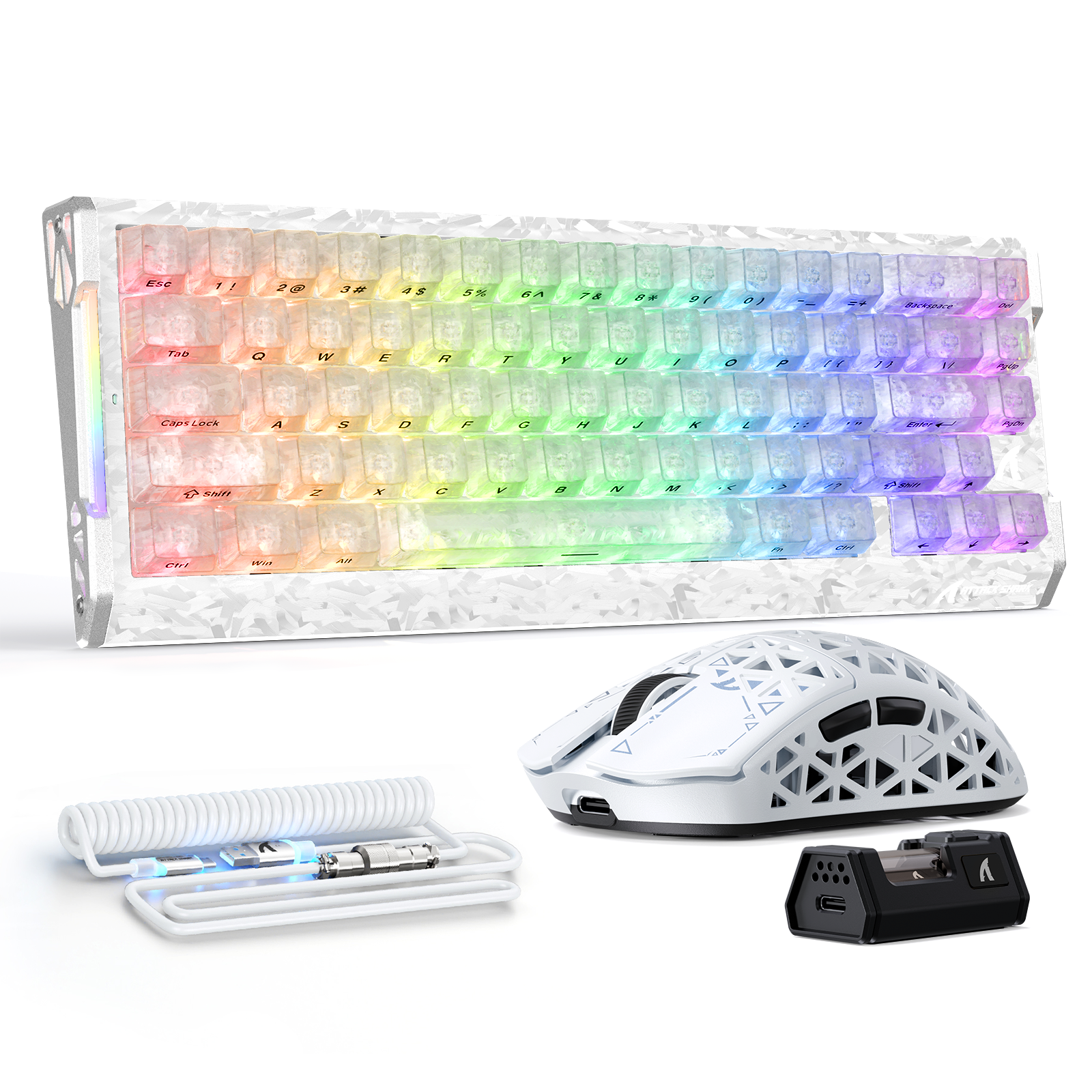 ATTACK SHARK R68 HE & R5 ULTRA Kohlefaser Gaming-Bundle mit C01 ULTRA Spiralkabel