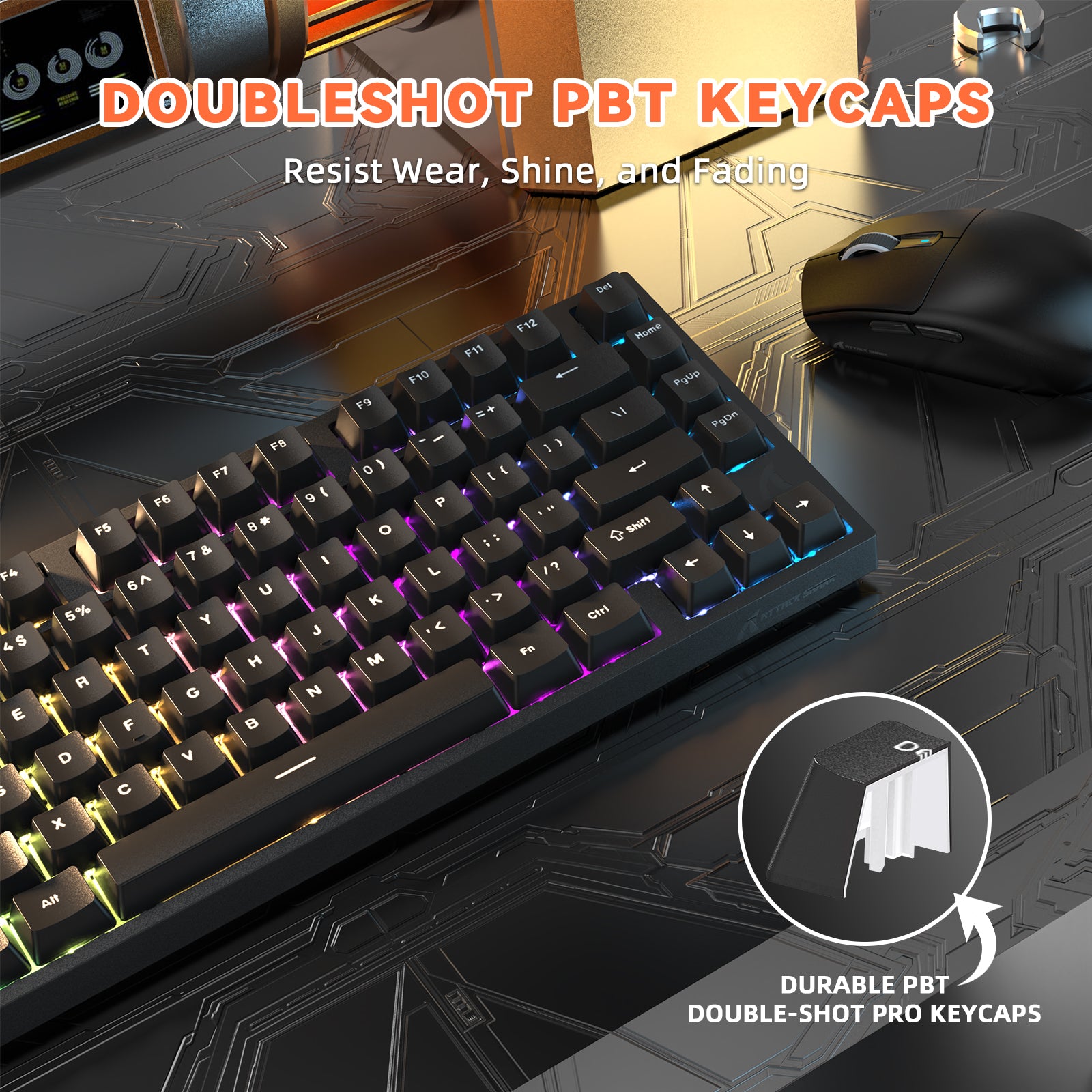 ATTACK SHARK R82 HE Rapid Trigger-Tastatur-Magnetschalter mit 0,005 MM RT