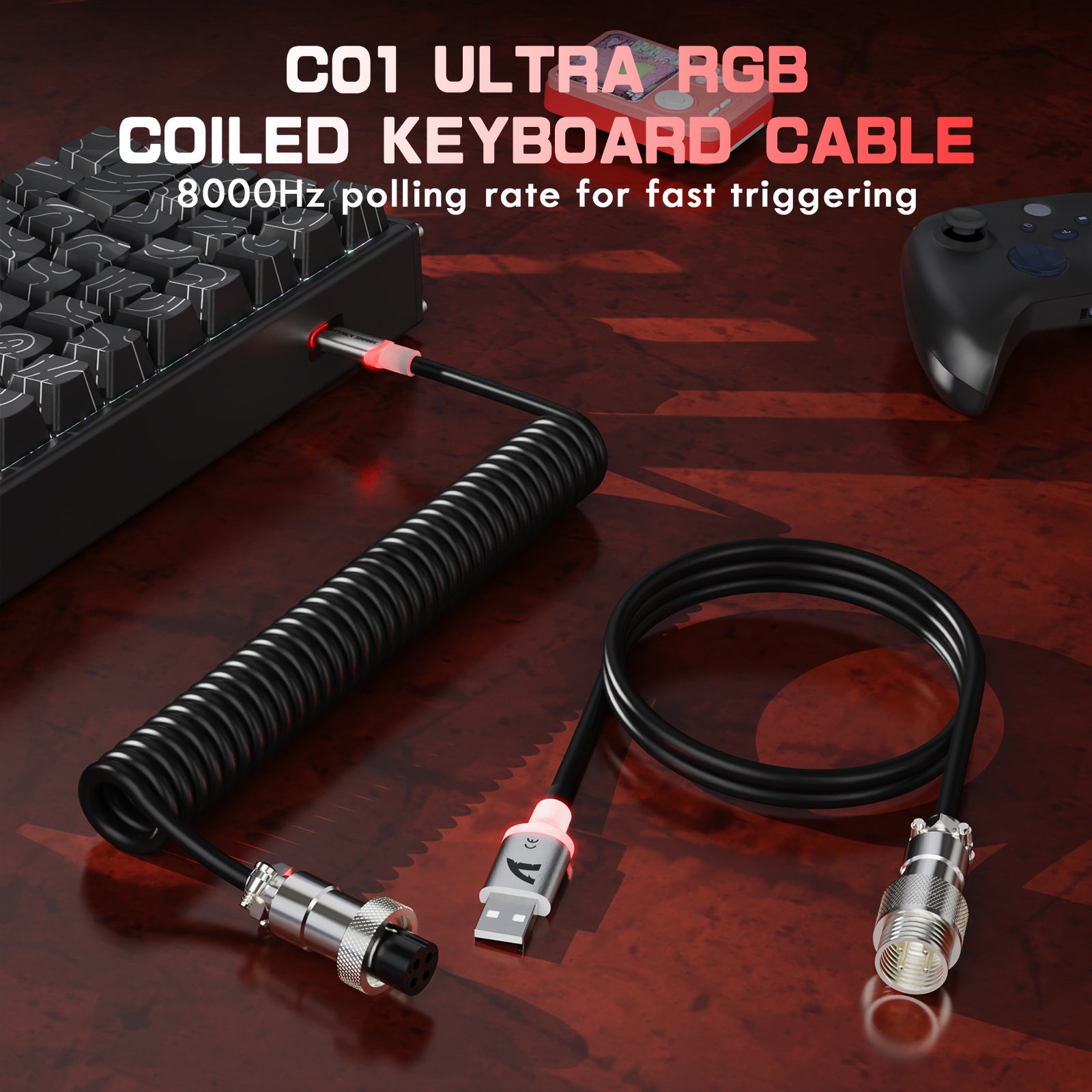 ATTACK SHARK X68MAX HE Rapid Trigger CNC Aluminium-Tastatur mit magnetischem Schalter und C01Ultra RGB Spiralkabel