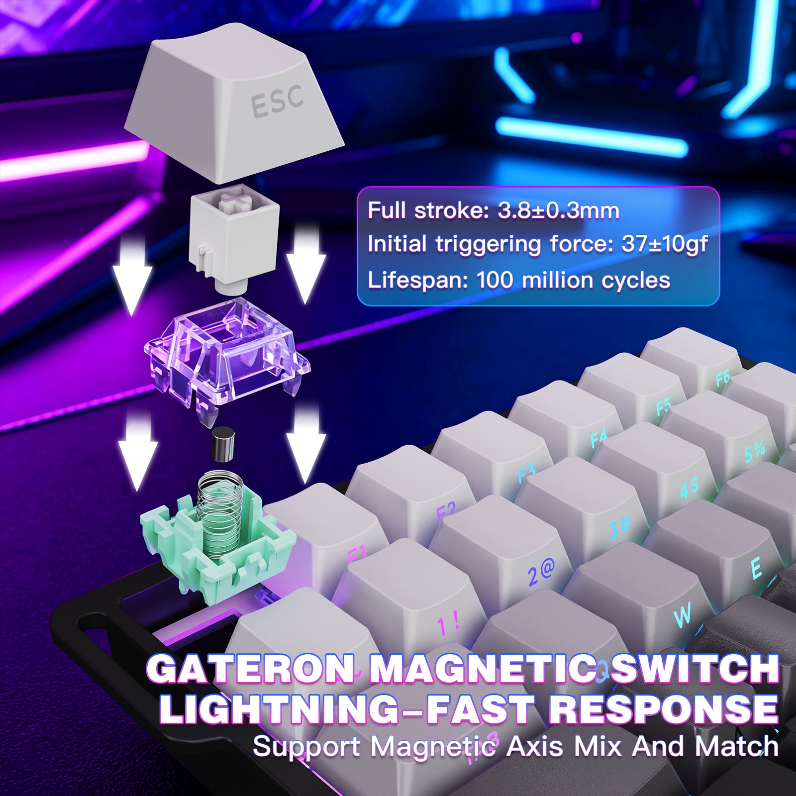 ATTACK SHARK M36 HE Einhand-Magnettastatur mit Schalter