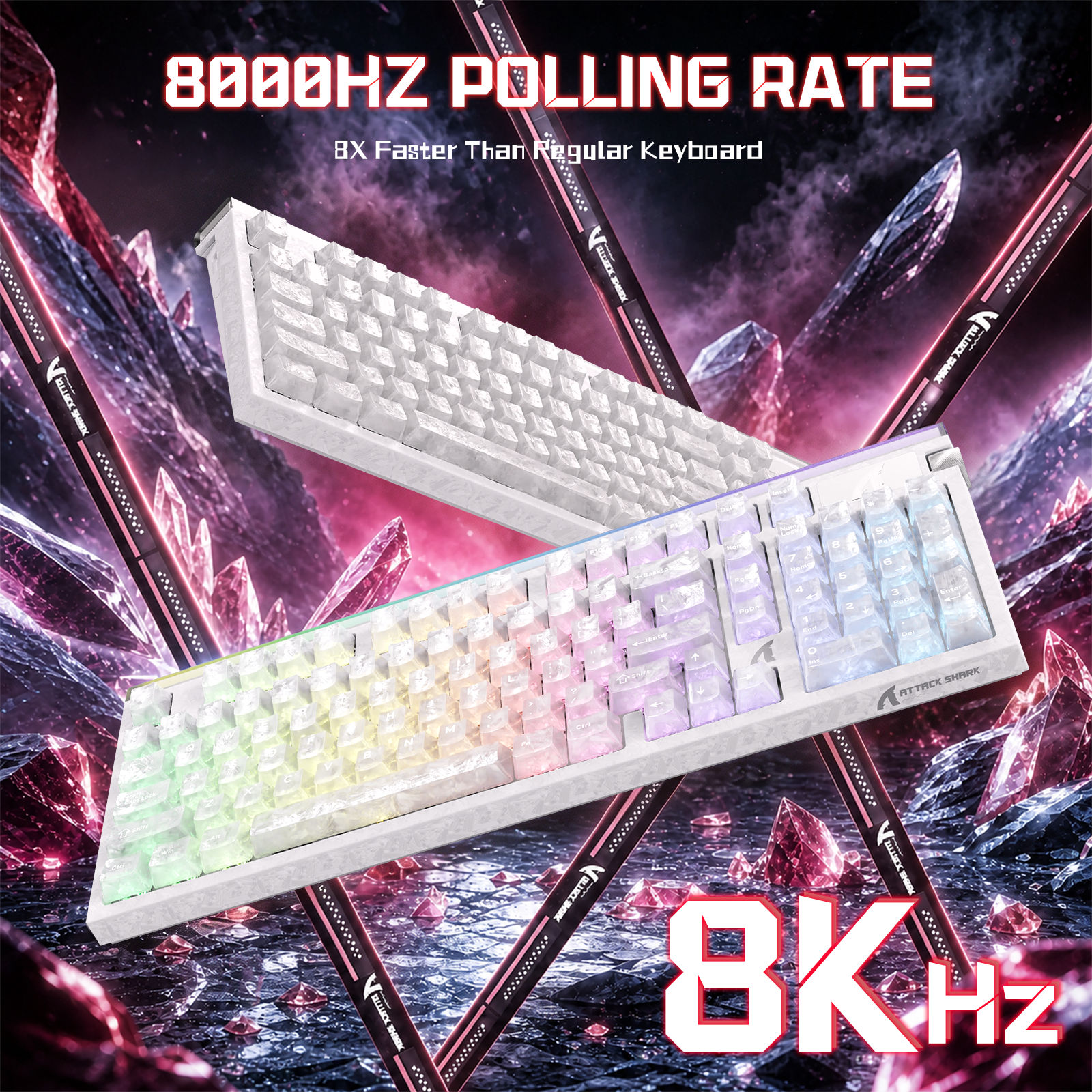 ATTACK SHARK R98 HE Carbonfaser-Kabelgebundene Tastatur mit schnellem Auslöser, magnetischem Schalter und C01 Ultra RGB Spiralkabel