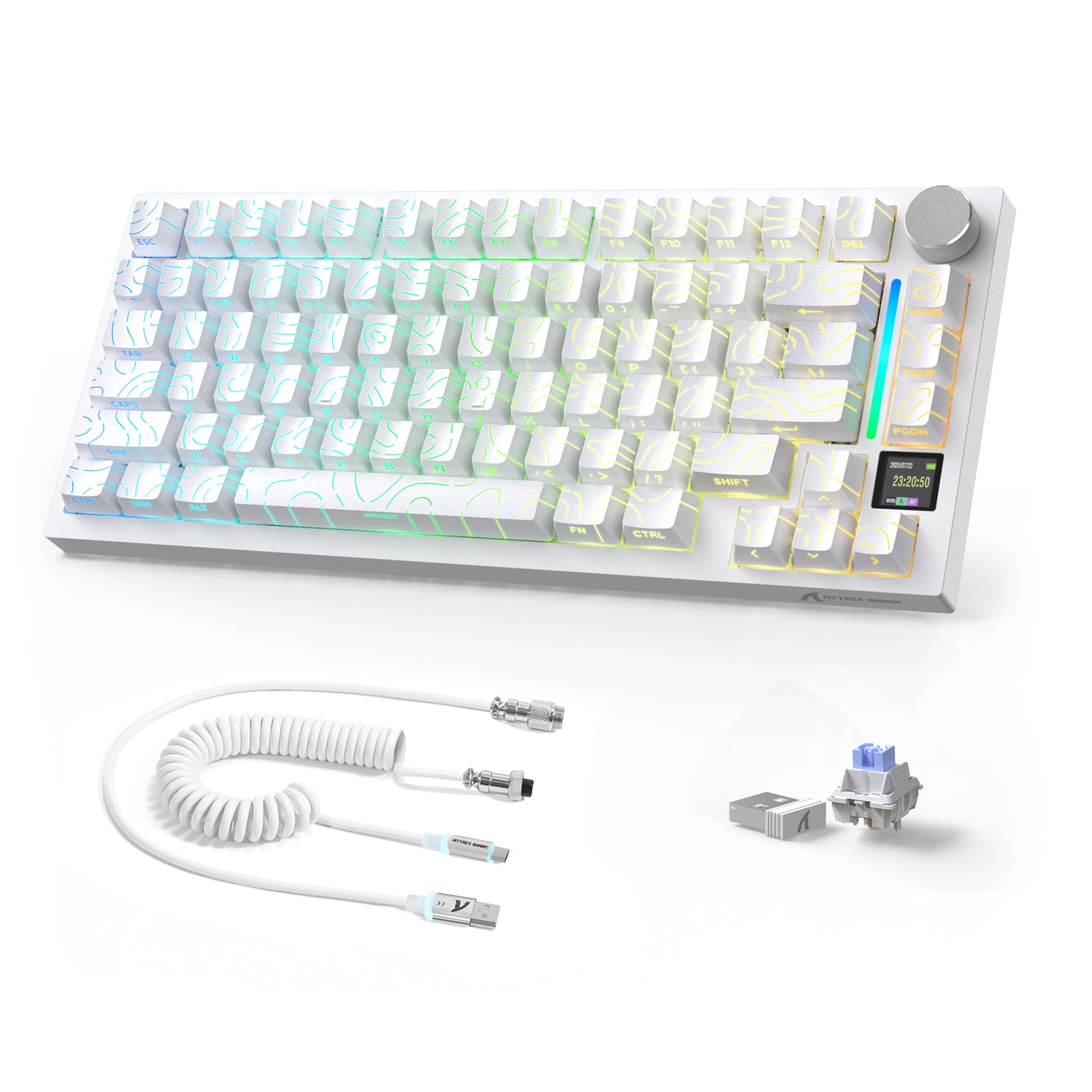 ATTACK SHARK X820ULTRA Mechanische Tastatur mit C01ULTRA Spiralkabel
