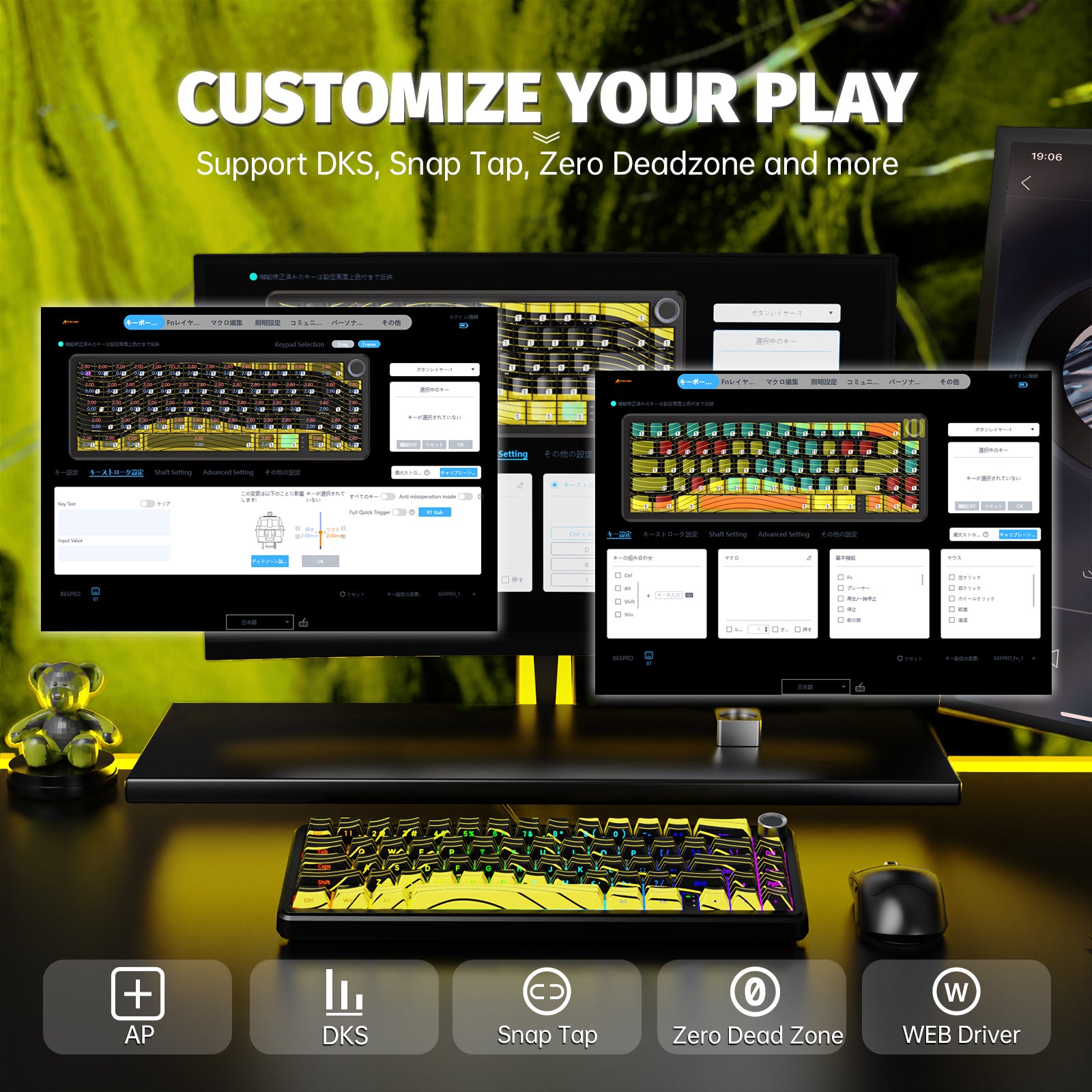 ATTACK SHARK X65PRO HE Kabellose Rapid Trigger-Tastatur mit Magnetschalter