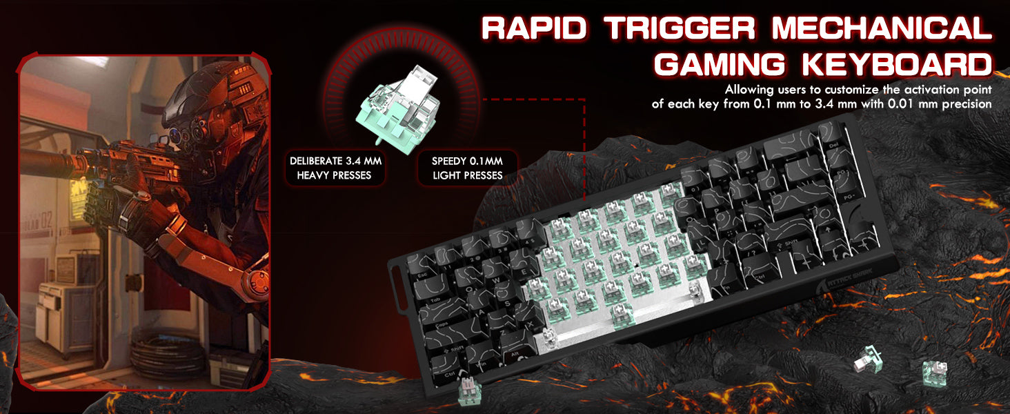 ATTACK SHARK X68 HE Rapid Trigger-Tastatur mit Magnetschalter und C01PRO-Spiralkabel