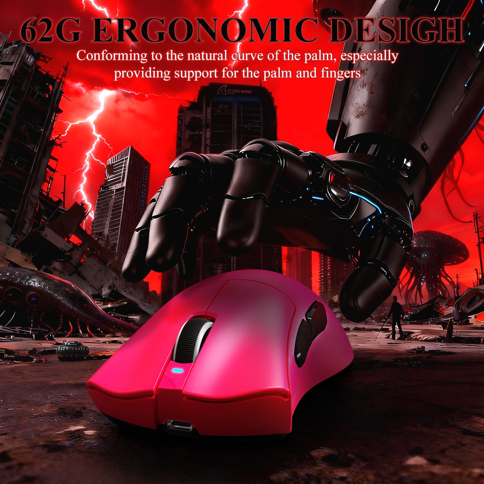 ATTACK SHARK V3PRO Ultraleichte Tri-Mode-Gaming-Maus mit Ladestation