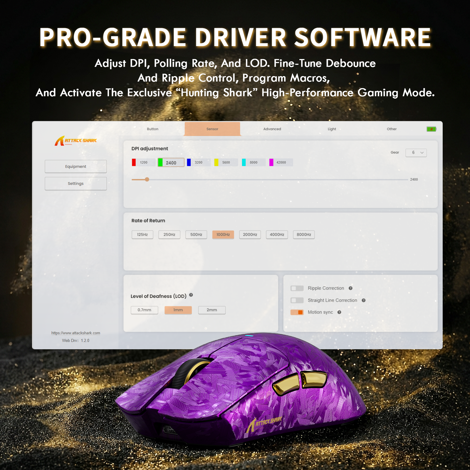 ATTACK SHARK X11 ULTRA Carbonfaser Kabellose Gaming-Maus mit C06 Ultra LED-Kabel