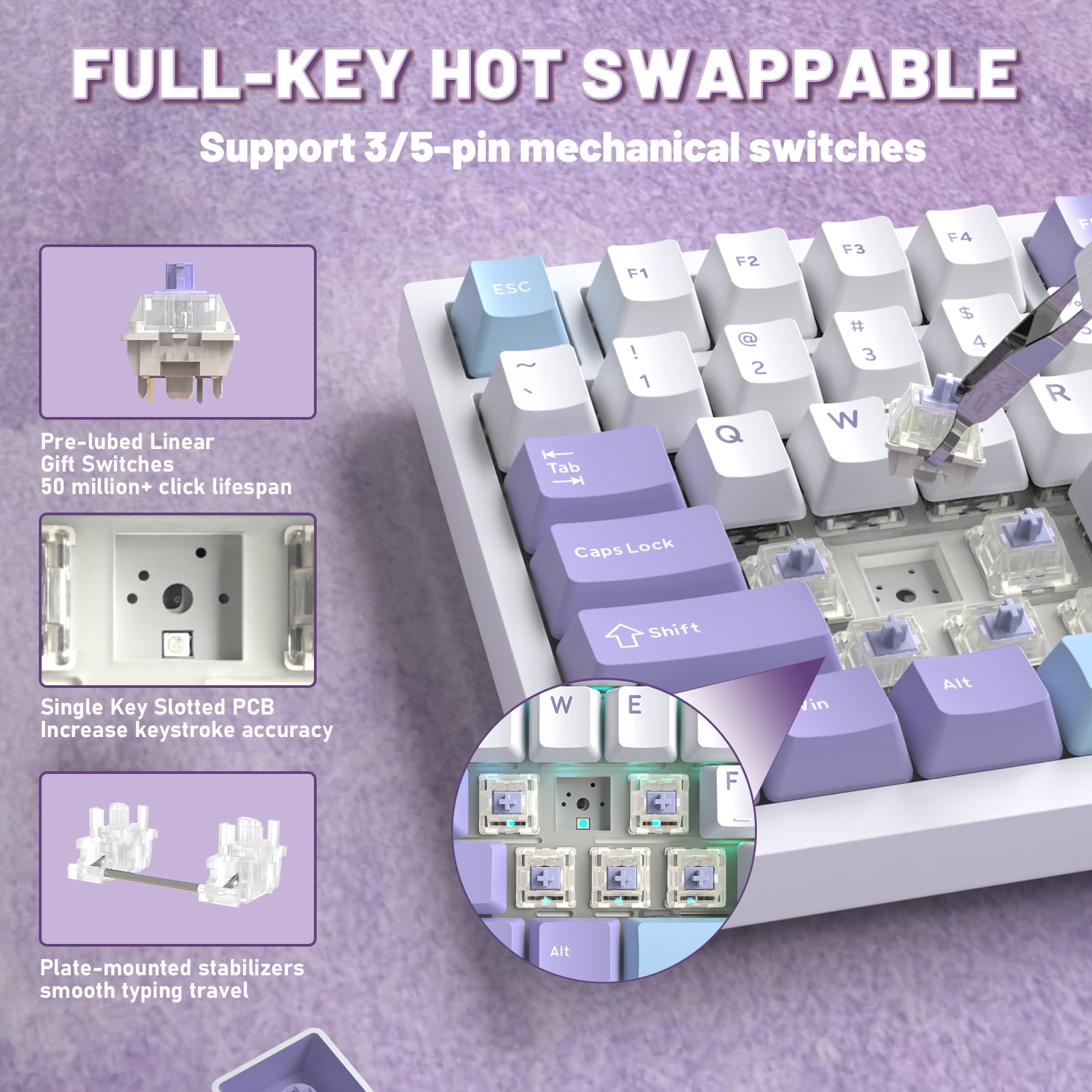 ATTACK SHARK X820ULTRA Mechanische Tastatur mit C01ULTRA Spiralkabel