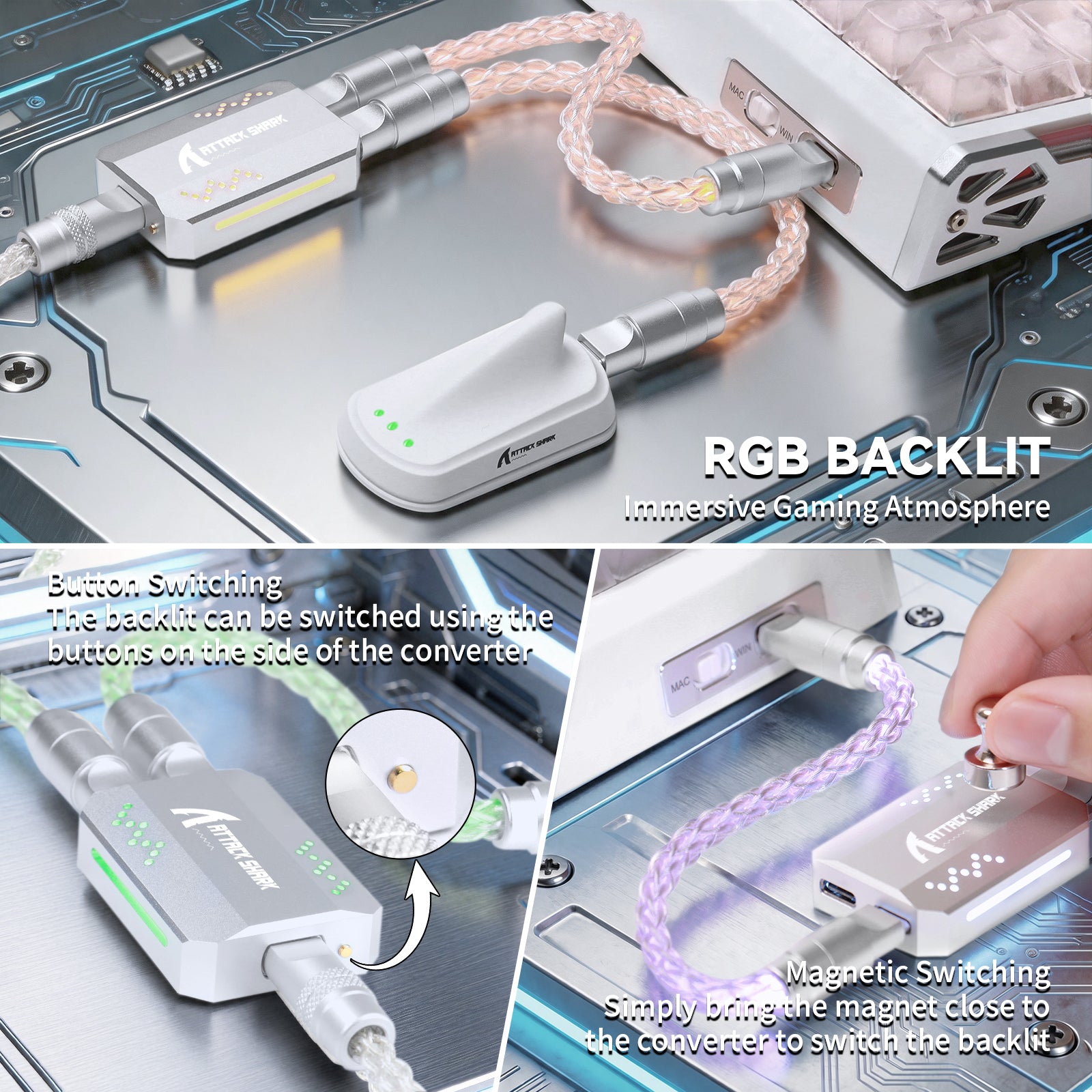 ATTACK SHARK C07 PRO 2-in-1 Type-C-Kabel für 8KHz Gaming-Tastatur/Maus