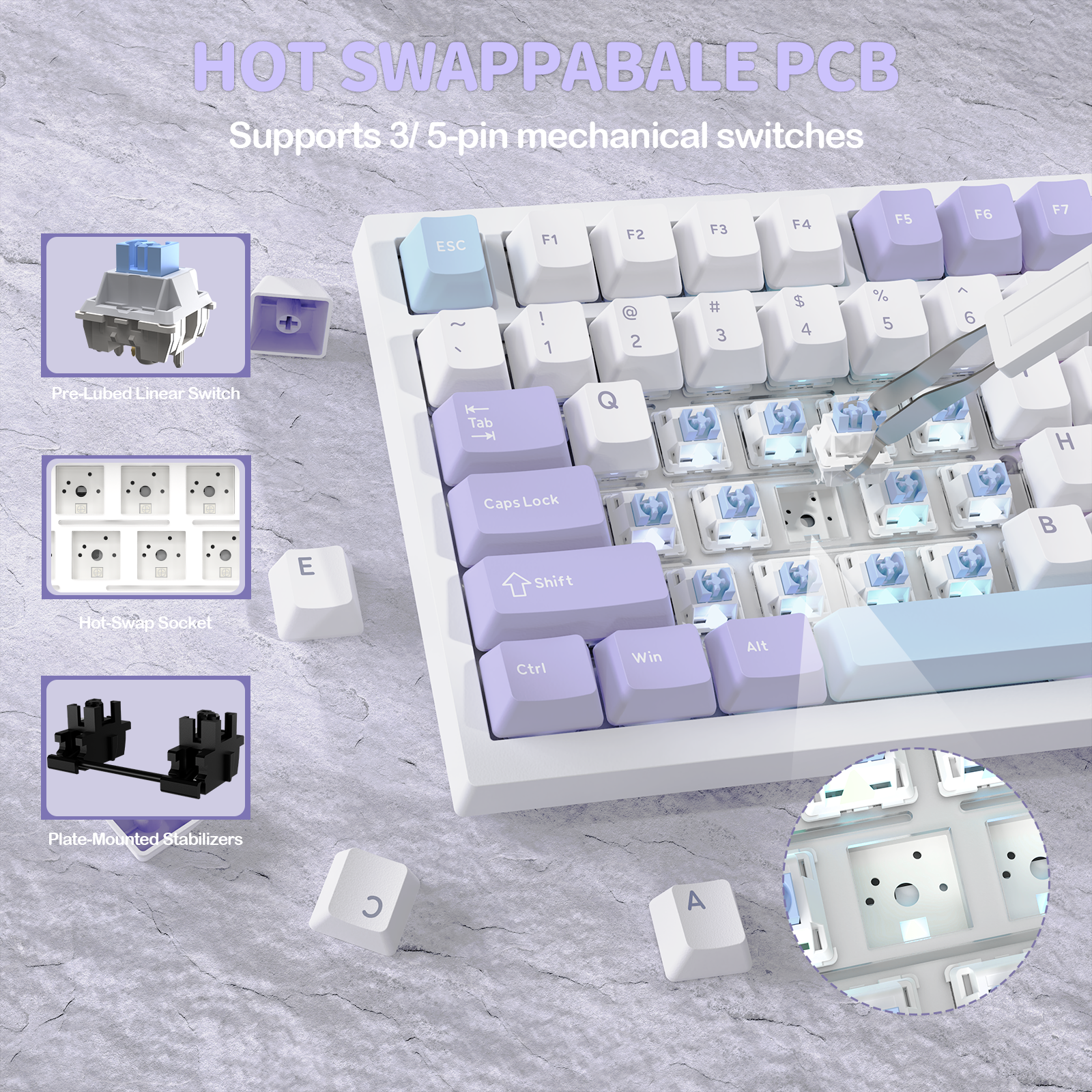 ATTACK SHARK X820Ultra Tri-Modus Dichtung Mechanische Tastatur