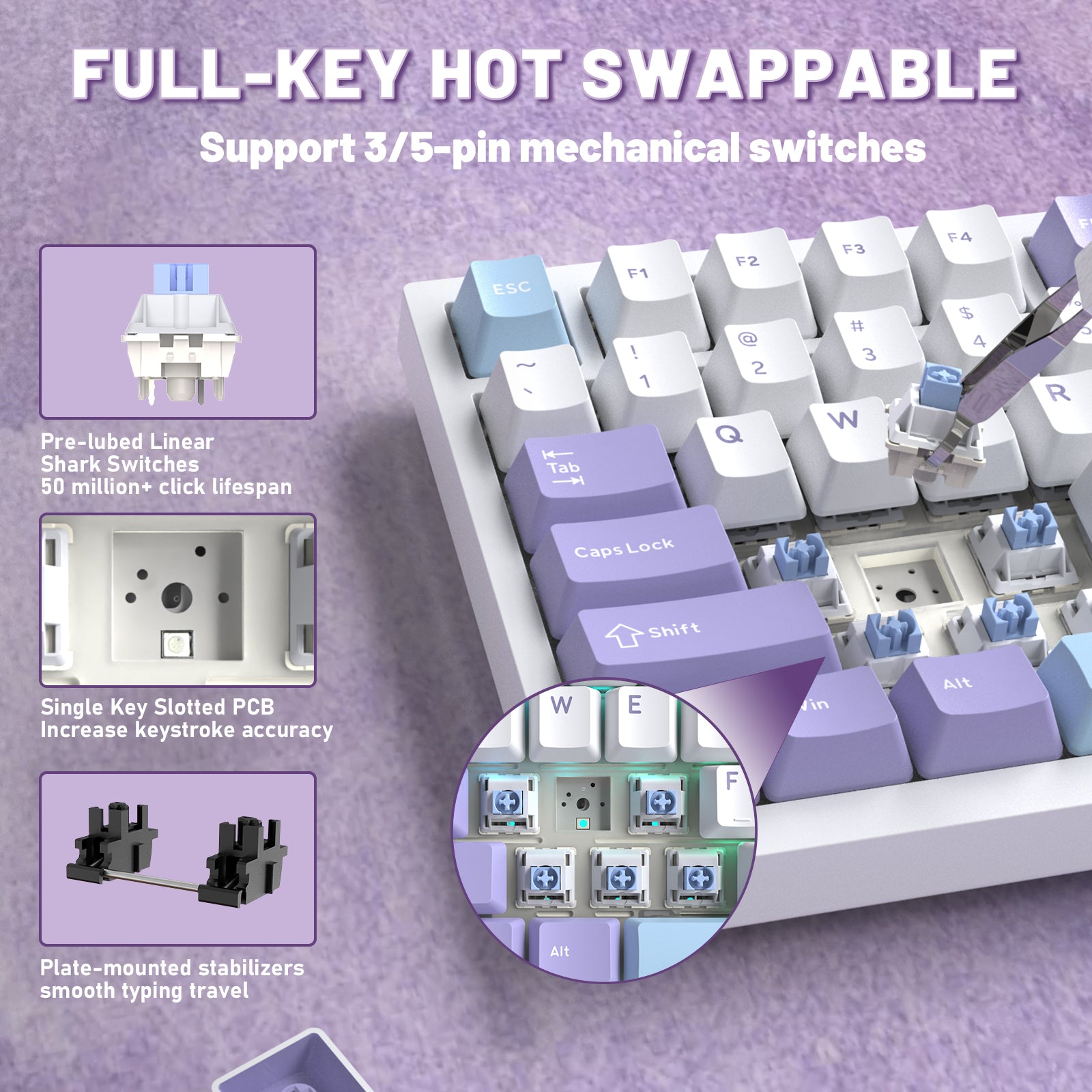 ATTACK SHARK X820ULTRA Mechanische Tastatur mit C01ULTRA Spiralkabel