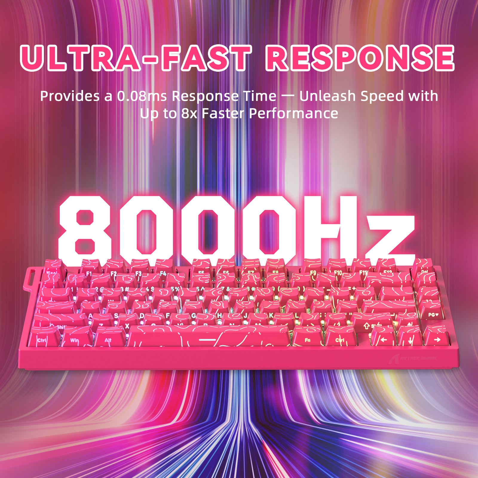 ATTACK SHARK R82 HE Rapid Trigger-Tastatur-Magnetschalter mit 0,005 MM RT