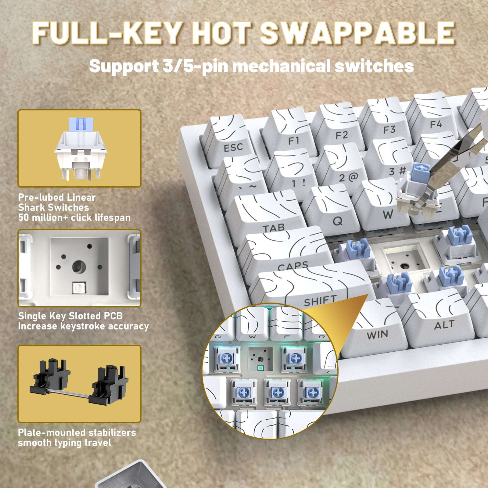 ATTACK SHARK X820ULTRA Mechanische Tastatur mit C01ULTRA Spiralkabel