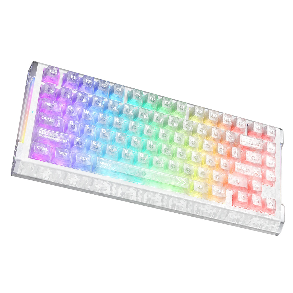 ATTACK SHARK R86 HE Carbonfaser-Gaming-Tastatur mit magnetischen Schaltern, Rapid Trigger, Kabelanschluss und C01 ULTRA RGB-Spiralkabel