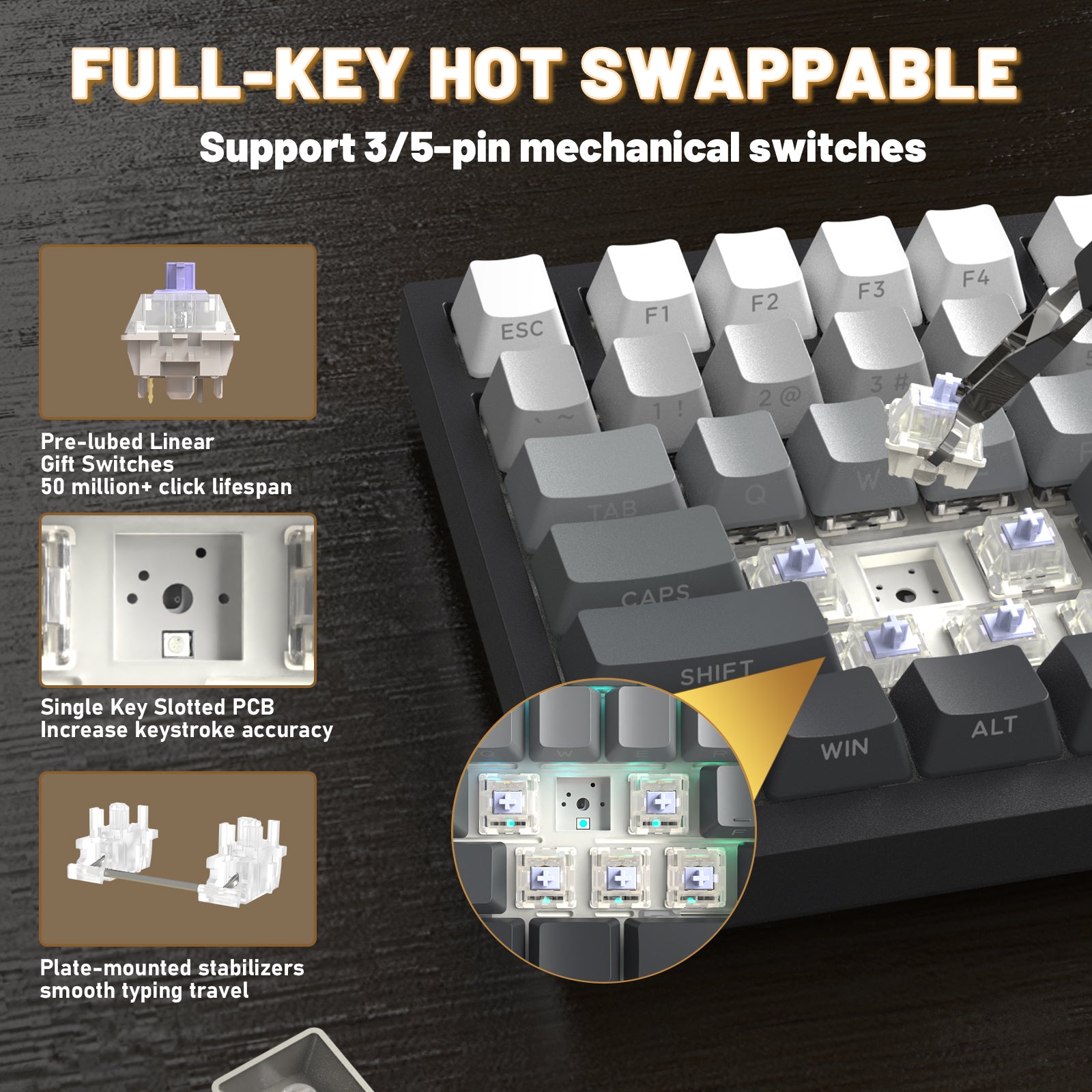ATTACK SHARK X820ULTRA Mechanische Tastatur mit C01ULTRA Spiralkabel