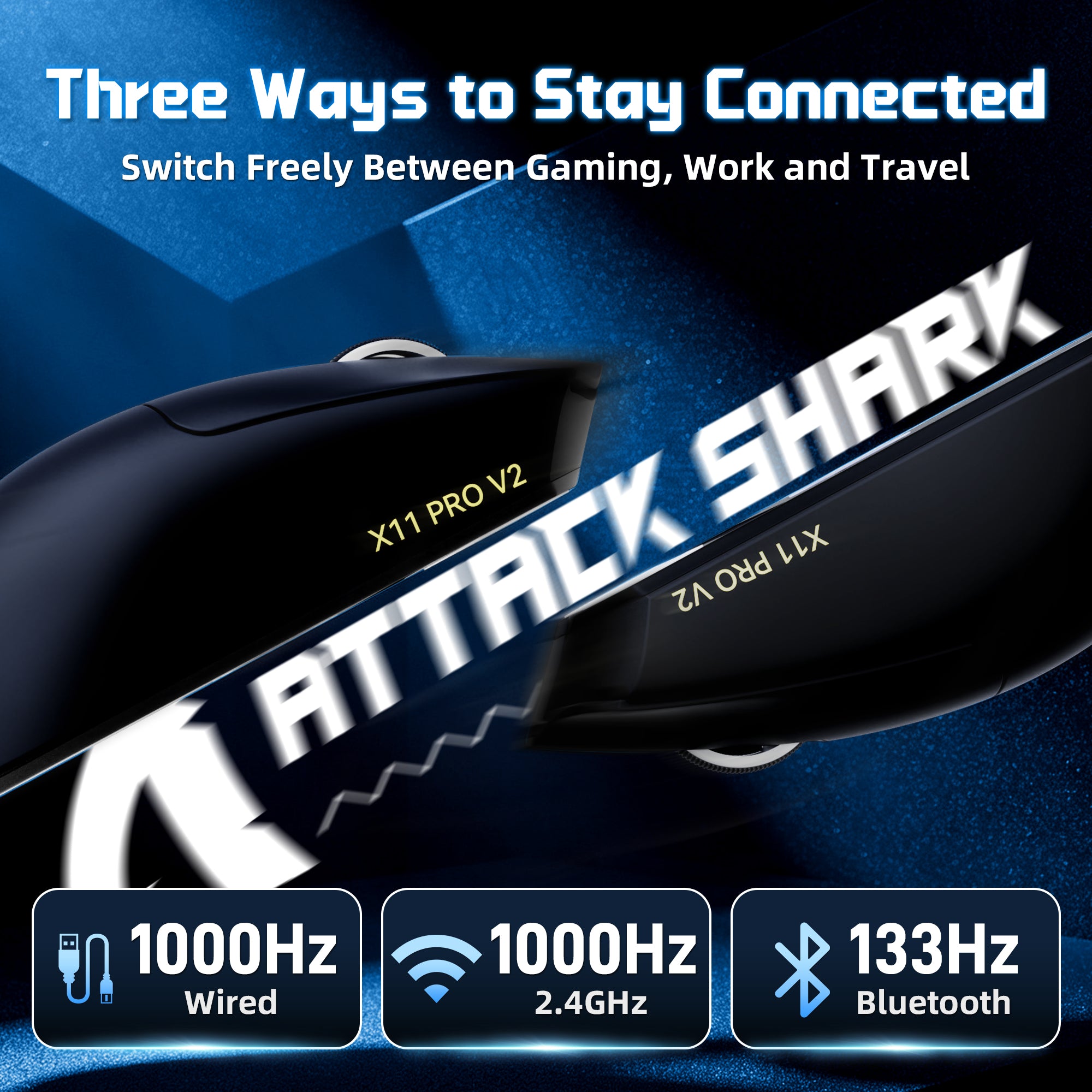 ATTACK SHARK X11 PRO V2 kabellose Gaming-Maus mit TFT-Display und Ladestation