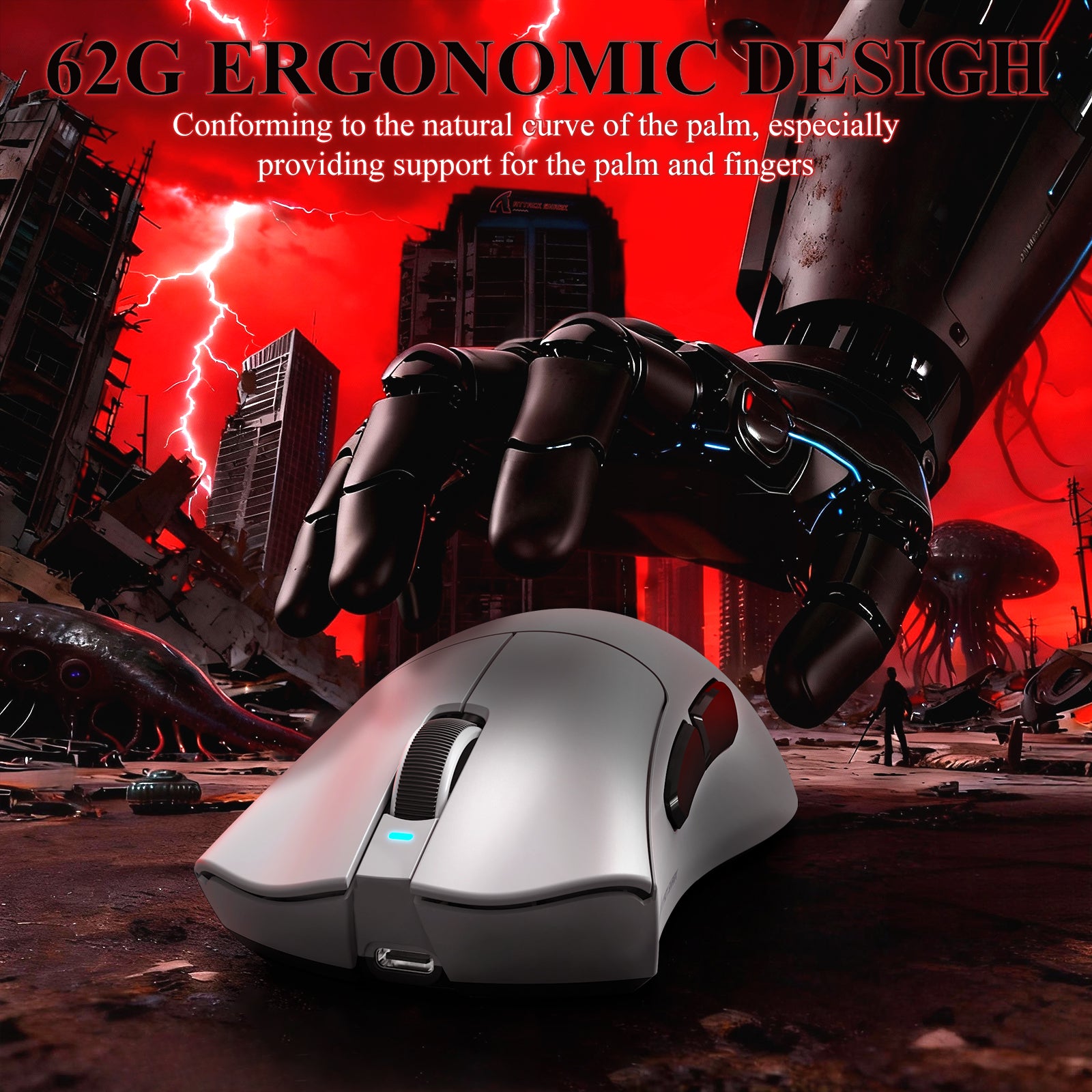 ATTACK SHARK V3PRO Ultraleichte Tri-Mode-Gaming-Maus mit Ladestation