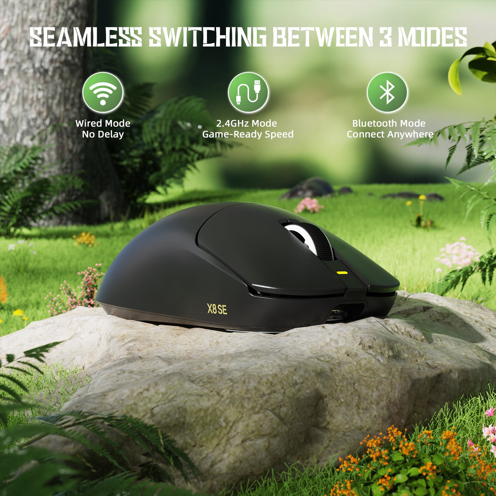 ATTACK SHARK X8SE Tri-mode Wireless Gaming Mouse 25000 DPI Ultra Lightweight