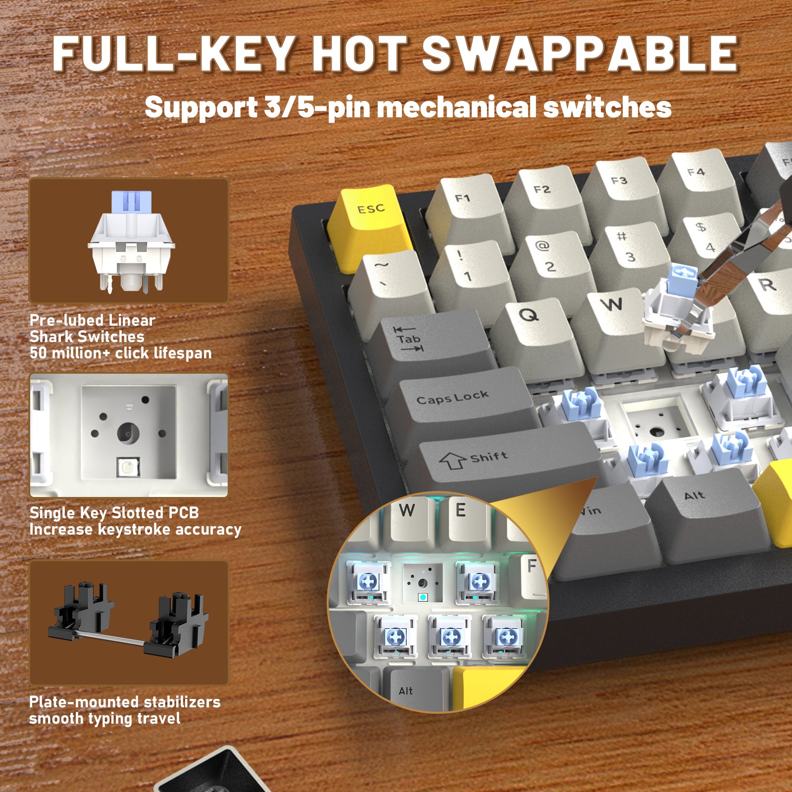 ATTACK SHARK X820ULTRA Mechanische Tastatur mit C01ULTRA Spiralkabel