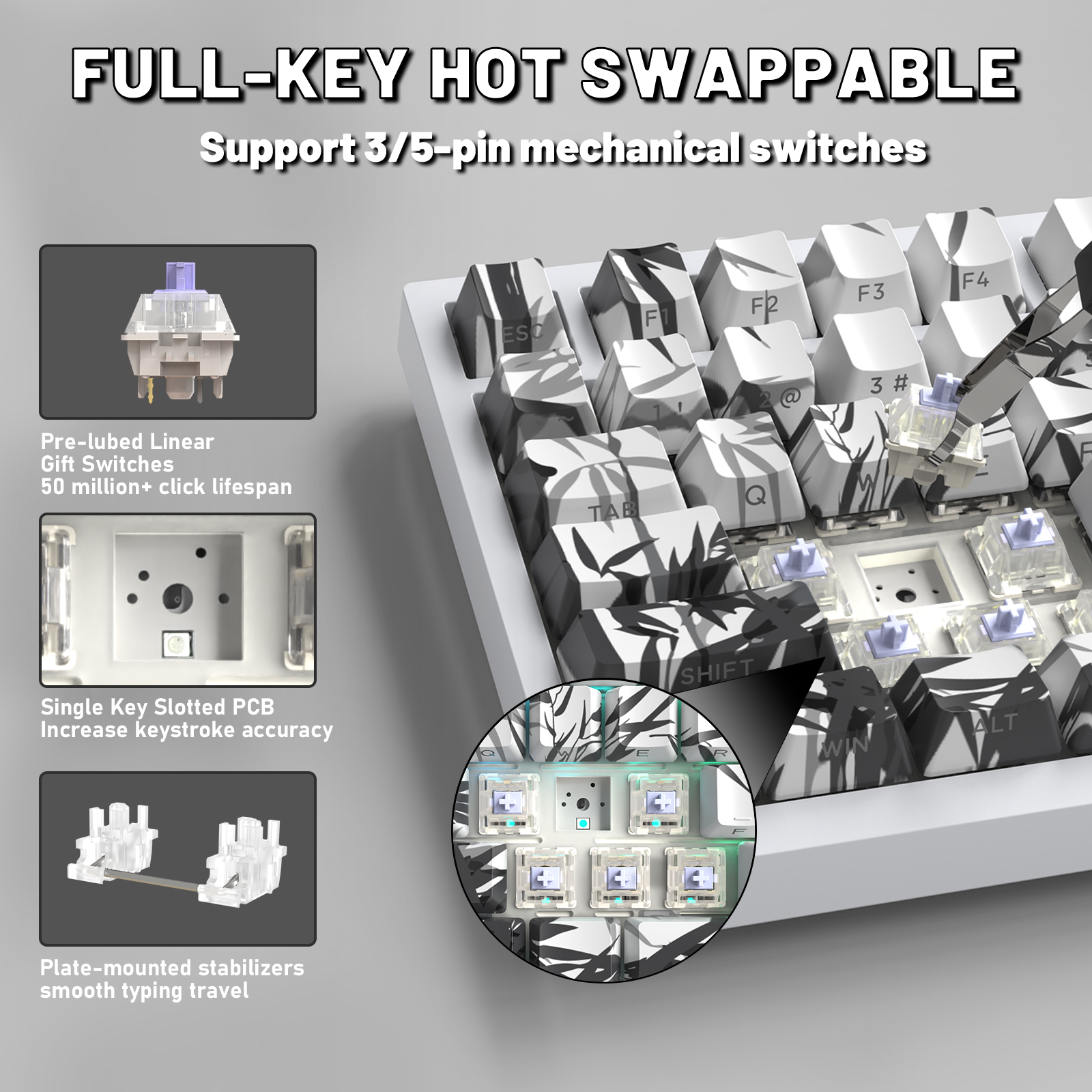 ATTACK SHARK X820ULTRA Mechanische Tastatur mit C01ULTRA Spiralkabel