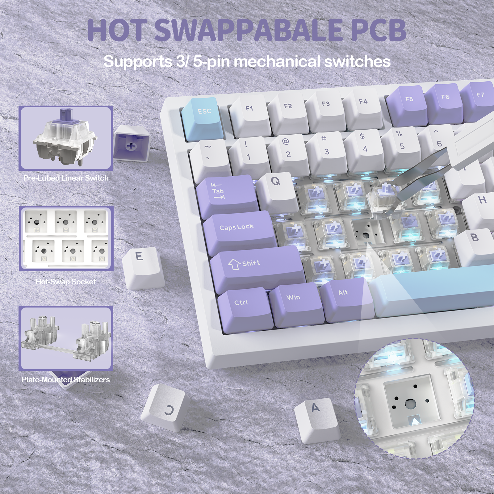 ATTACK SHARK X820Ultra Tri-Modus Dichtung Mechanische Tastatur