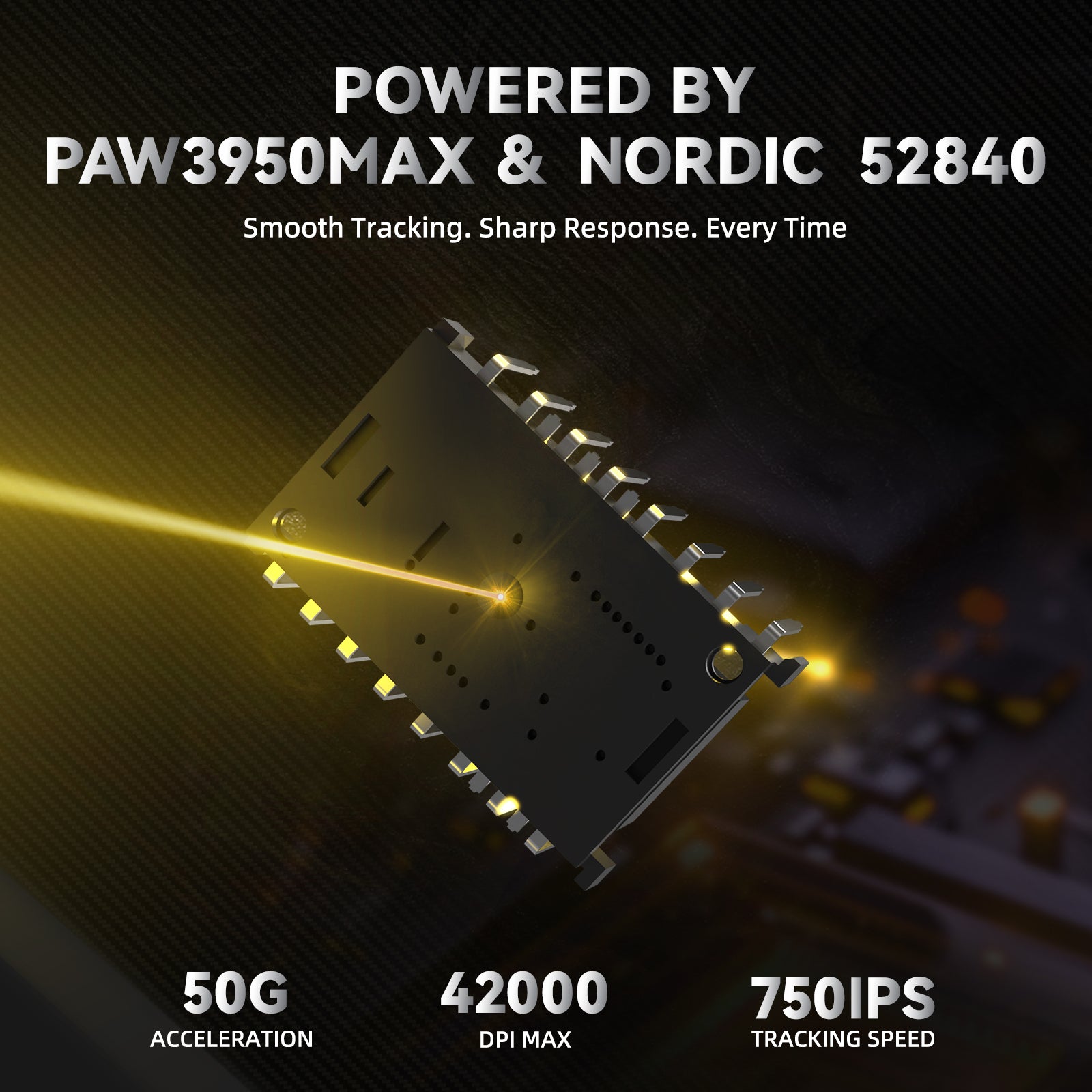 ATTACK SHARK R11 ULTRA Carbon Fiber Wireless 8K PAW3950MAX Gaming-Maus mit C06 Ultra LED-Kabel