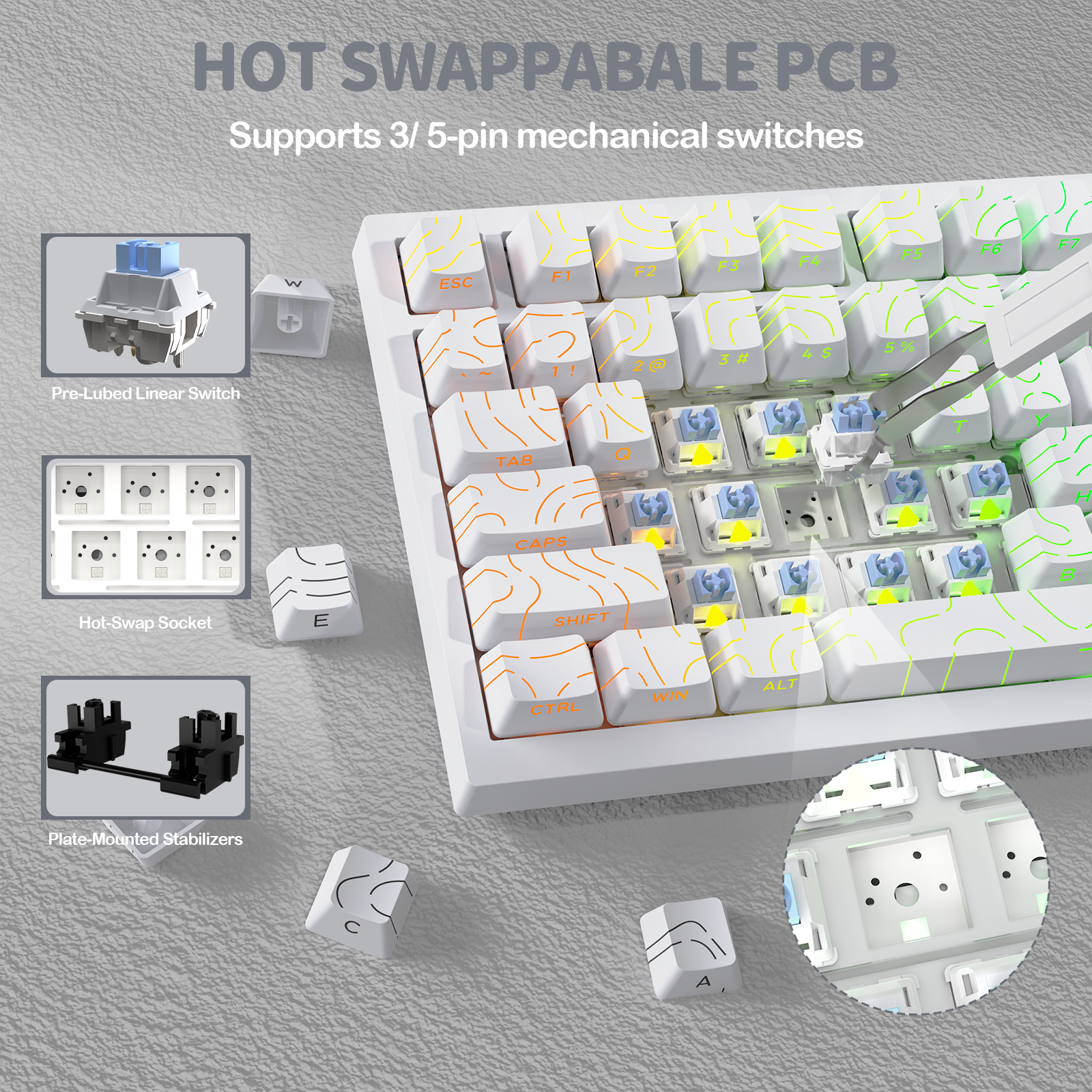 ATTACK SHARK X820Ultra Tri-Modus Dichtung Mechanische Tastatur