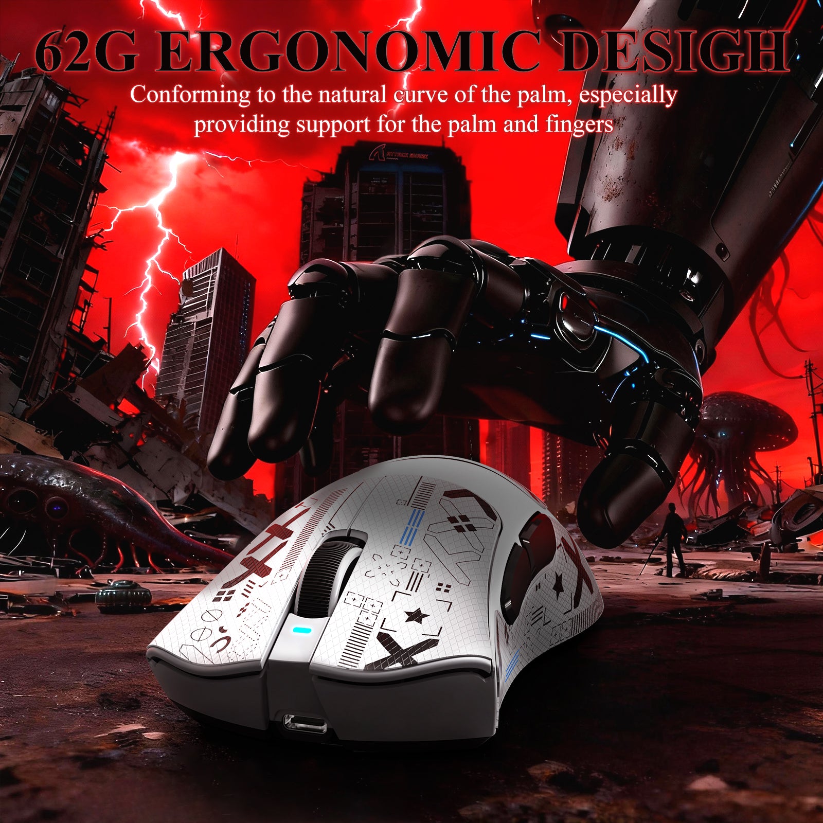 ATTACK SHARK V3PRO Ultraleichte Tri-Mode-Gaming-Maus mit Ladestation