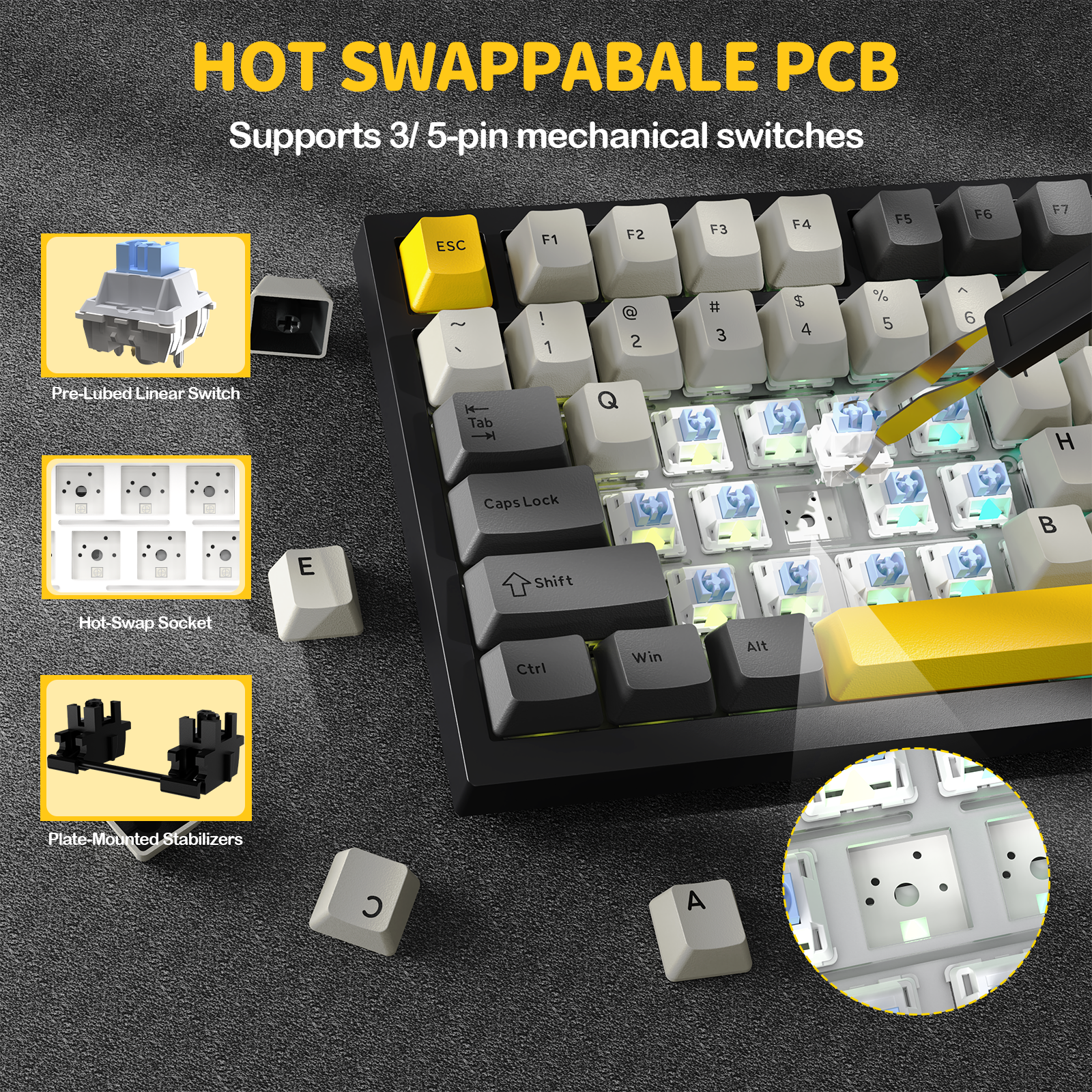 ATTACK SHARK X820Ultra Tri-Modus Dichtung Mechanische Tastatur
