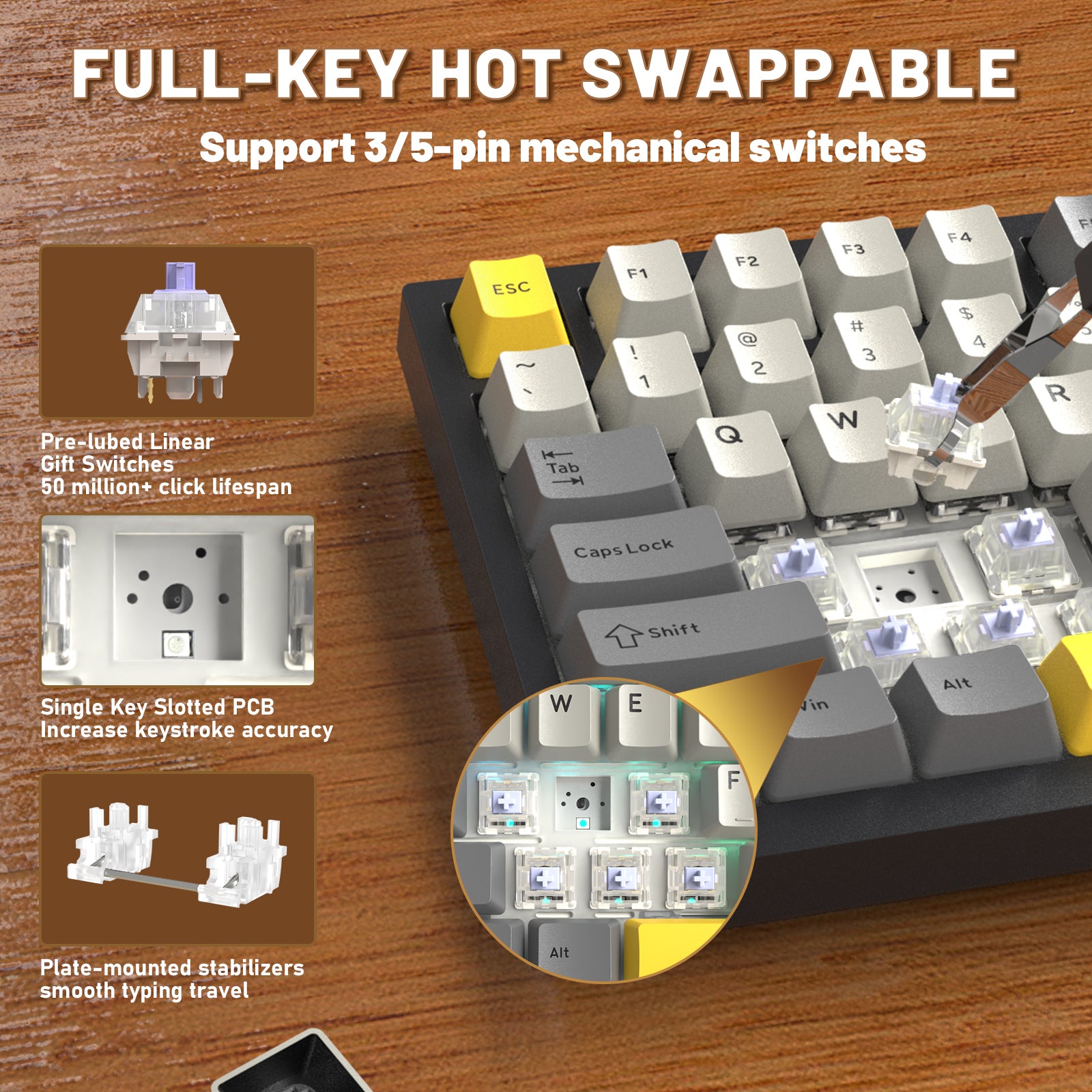 ATTACK SHARK X820ULTRA Mechanische Tastatur mit C01ULTRA Spiralkabel