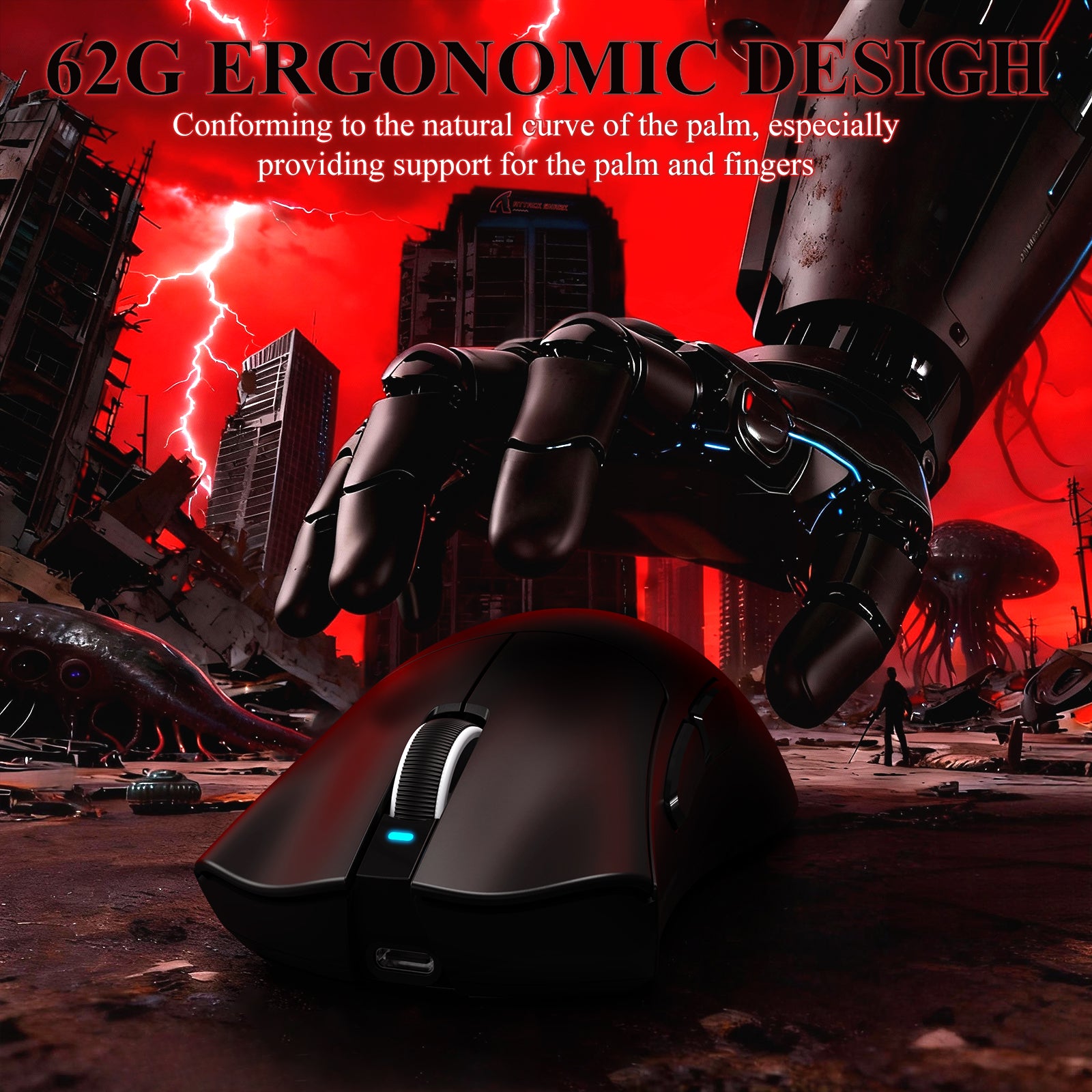 ATTACK SHARK V3PRO Ultraleichte Tri-Mode-Gaming-Maus mit Ladestation