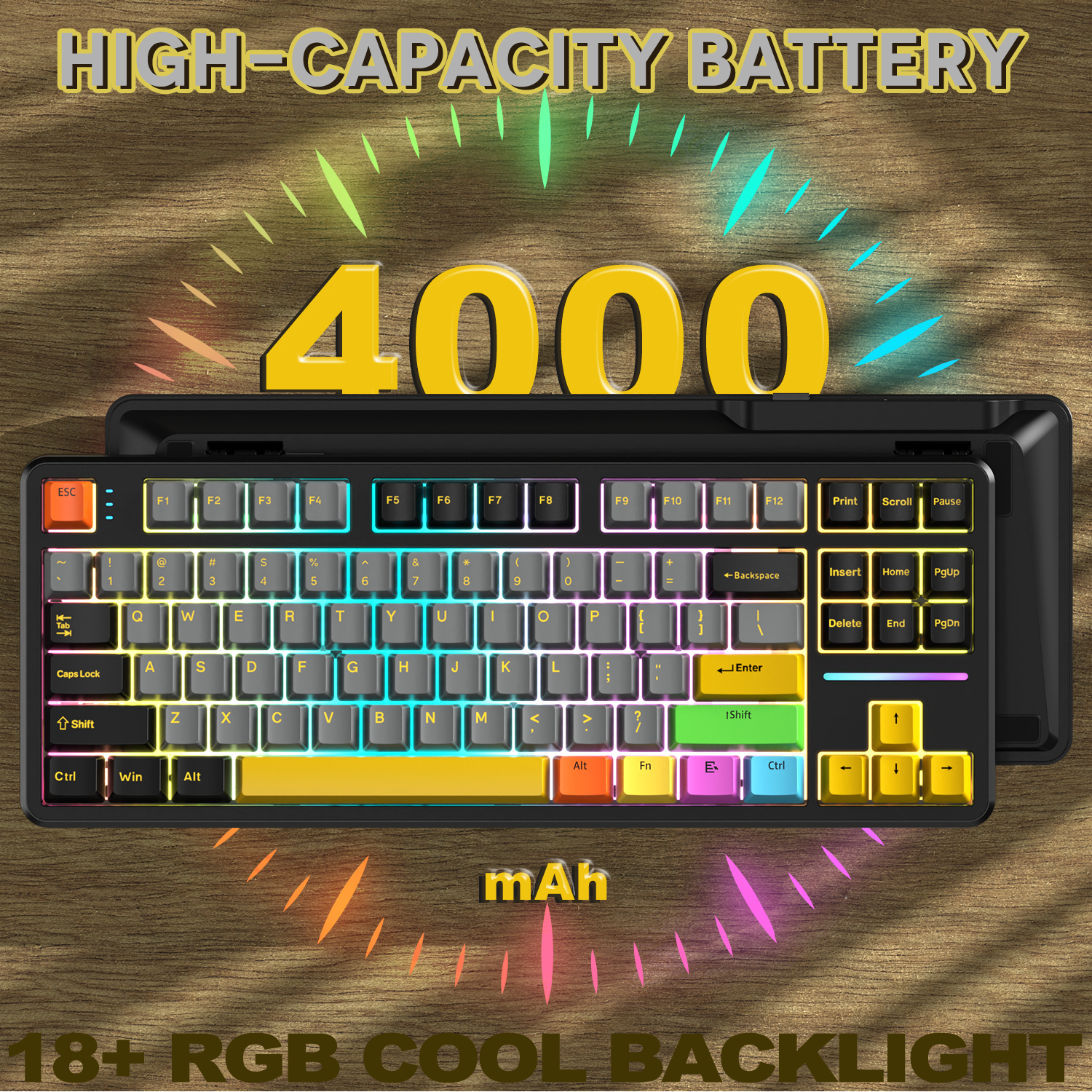 ATTACK SHARK X87 Tri-Mode-Dichtungstastatur