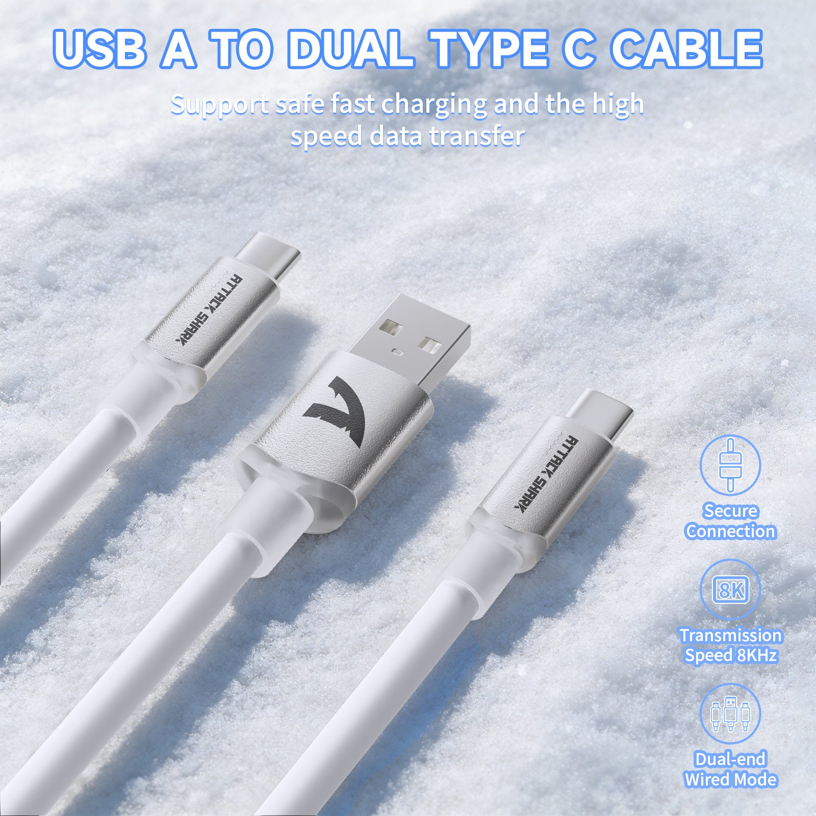 ATTACK SHARK C08 2-in-1 maßgeschneidertes Luftfahrtkabel für 8kHz magnetische Tastaturen
